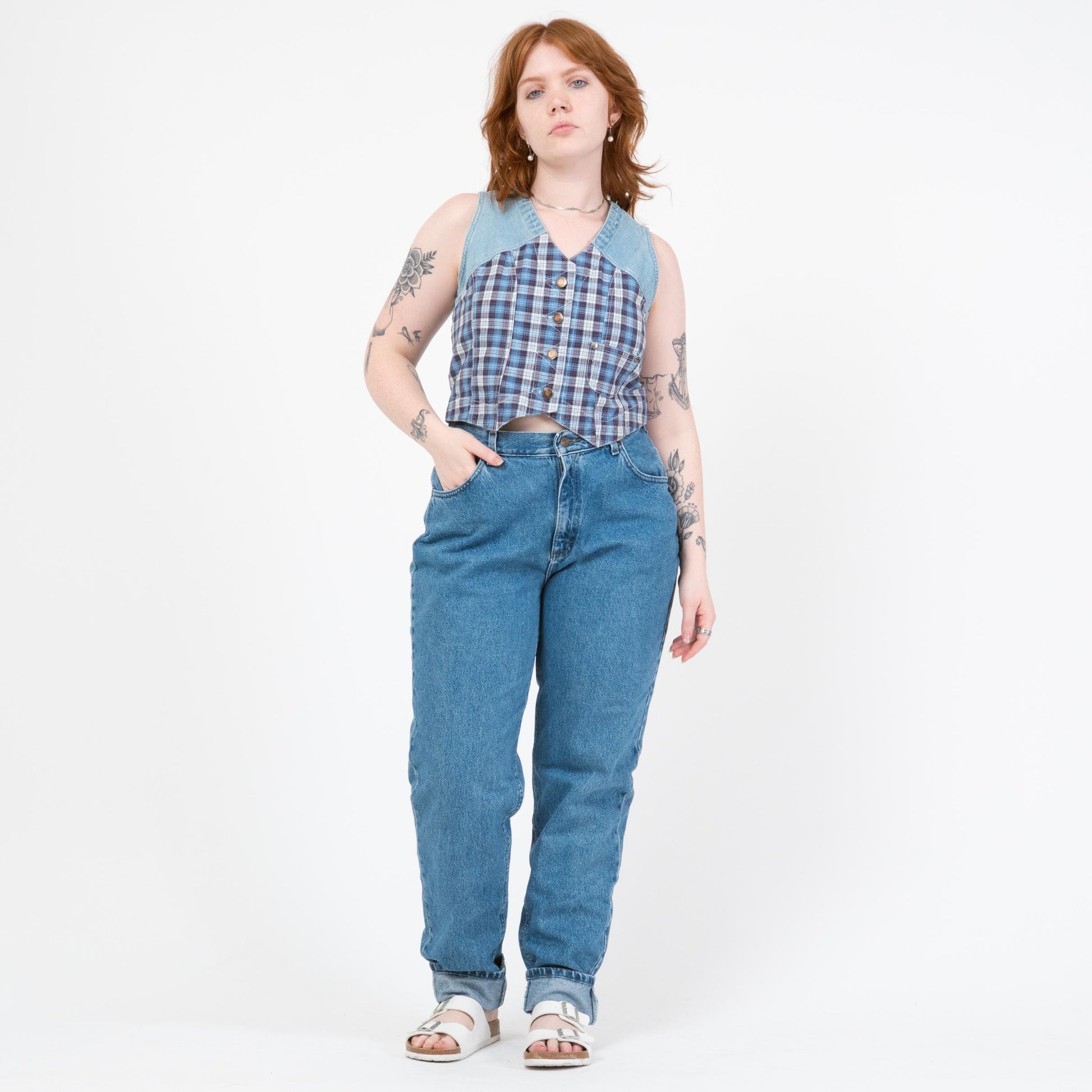 Vintage 90s Lee High Waisted Mom Jeans - Large, 32" Waist | Grunge Tapered Leg Denim