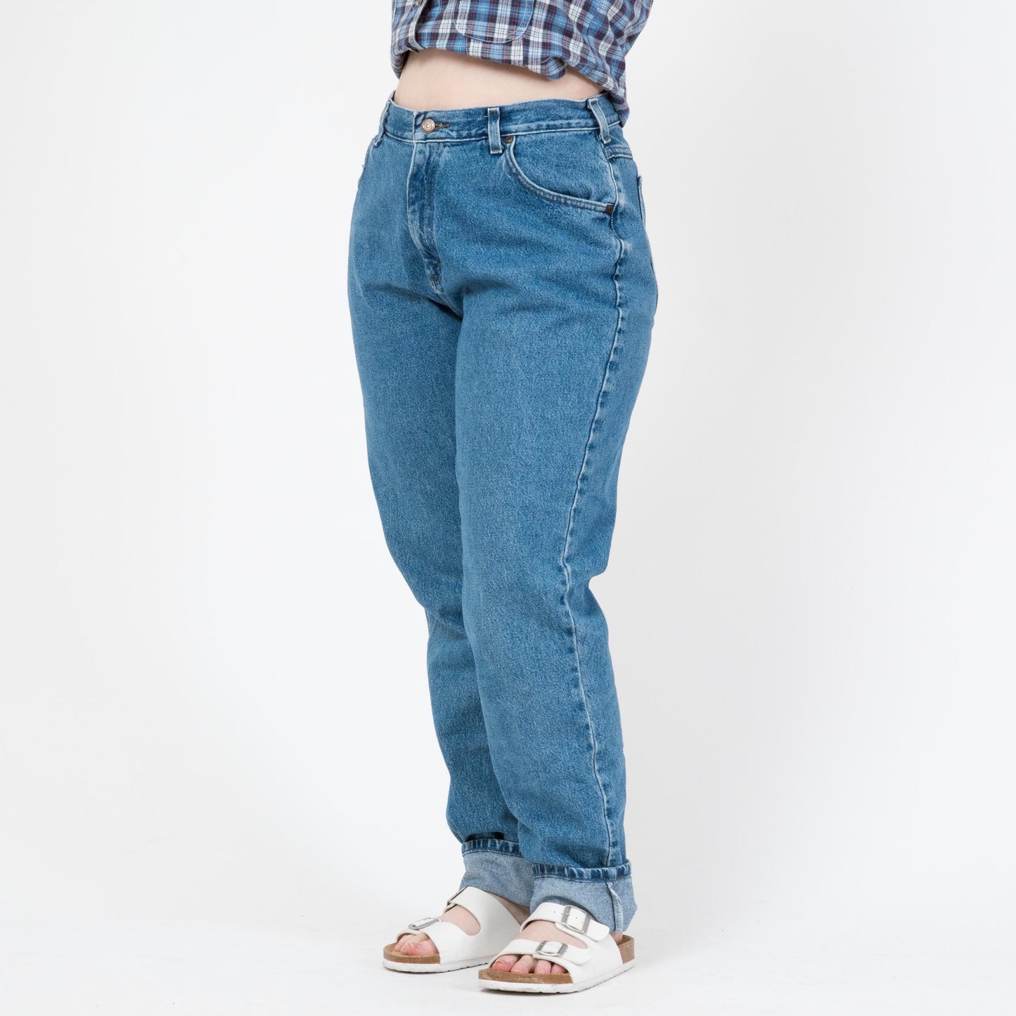 Vintage 90s Lee High Waisted Mom Jeans - Large, 32" Waist | Grunge Tapered Leg Denim
