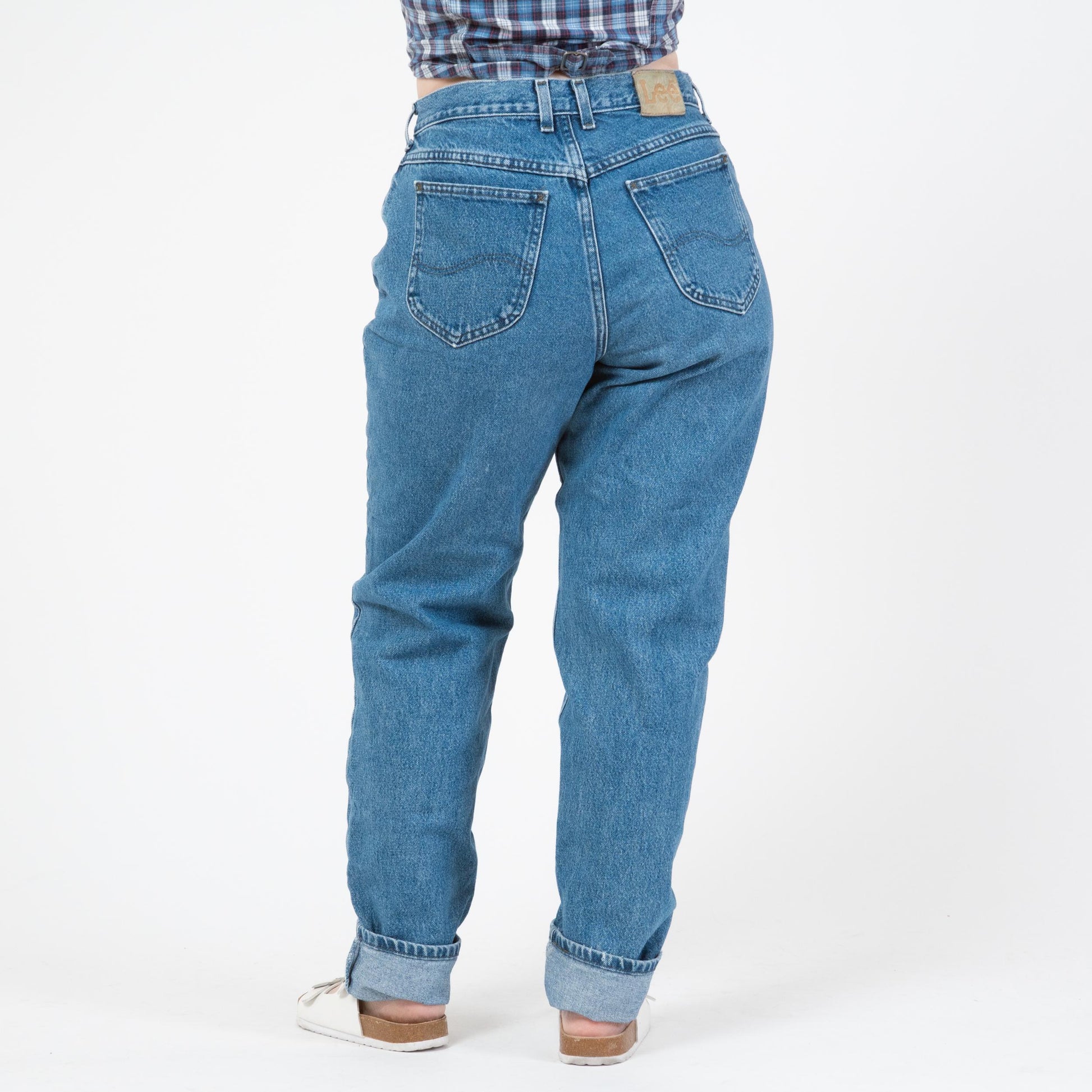 Vintage 90s Lee High Waisted Mom Jeans - Large, 32" Waist | Grunge Tapered Leg Denim