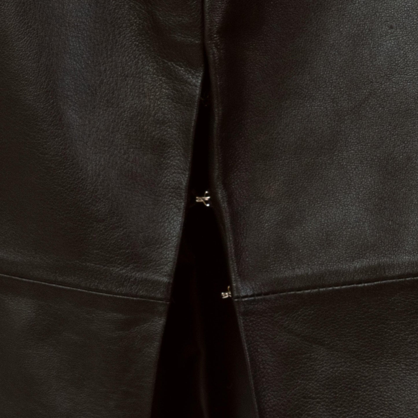 Vintage Y2K Black Leather Side Slit Maxi Skirt - Medium, 31" Waist | High Waisted Long Skirt