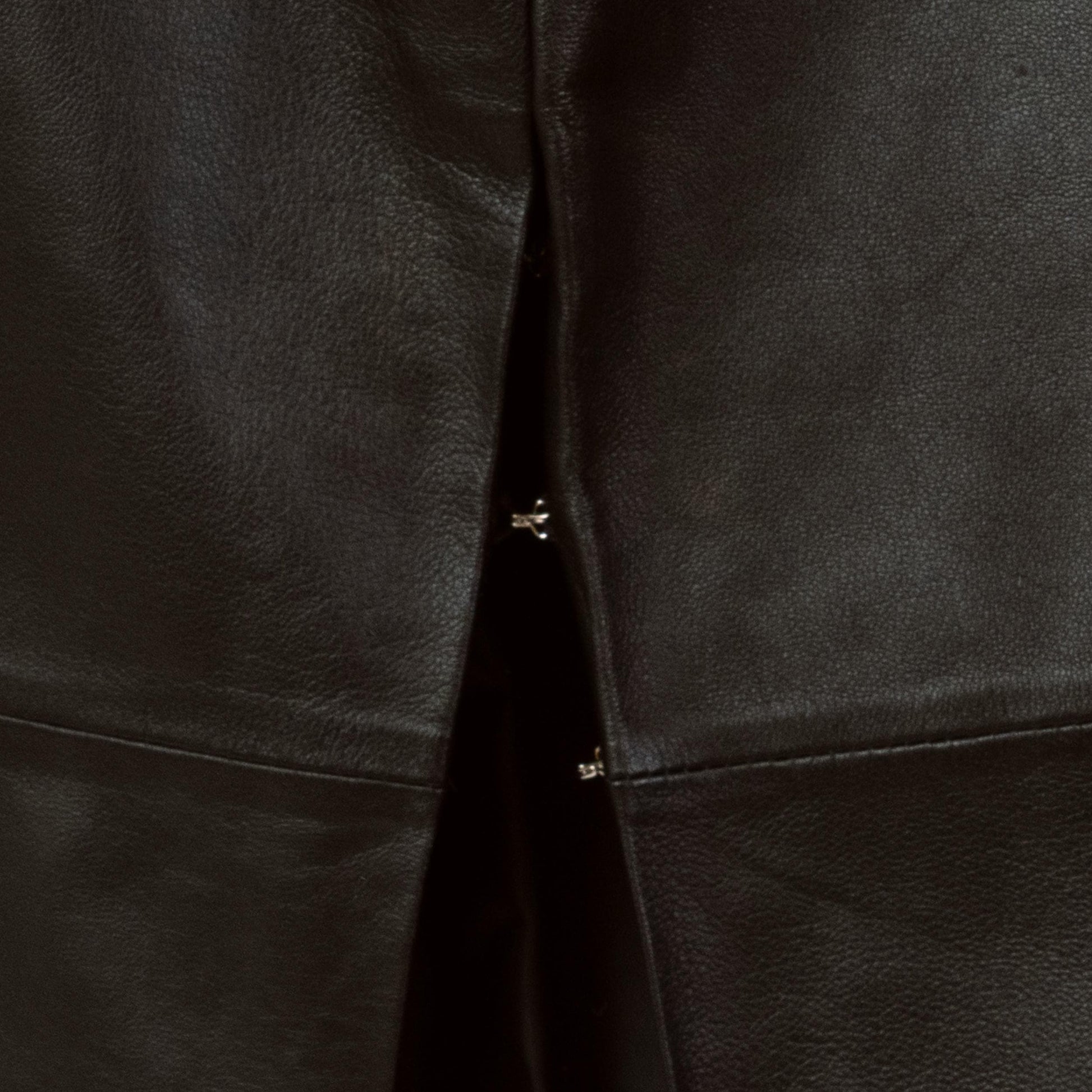 Vintage Y2K Black Leather Side Slit Maxi Skirt - Medium, 31" Waist | High Waisted Long Skirt