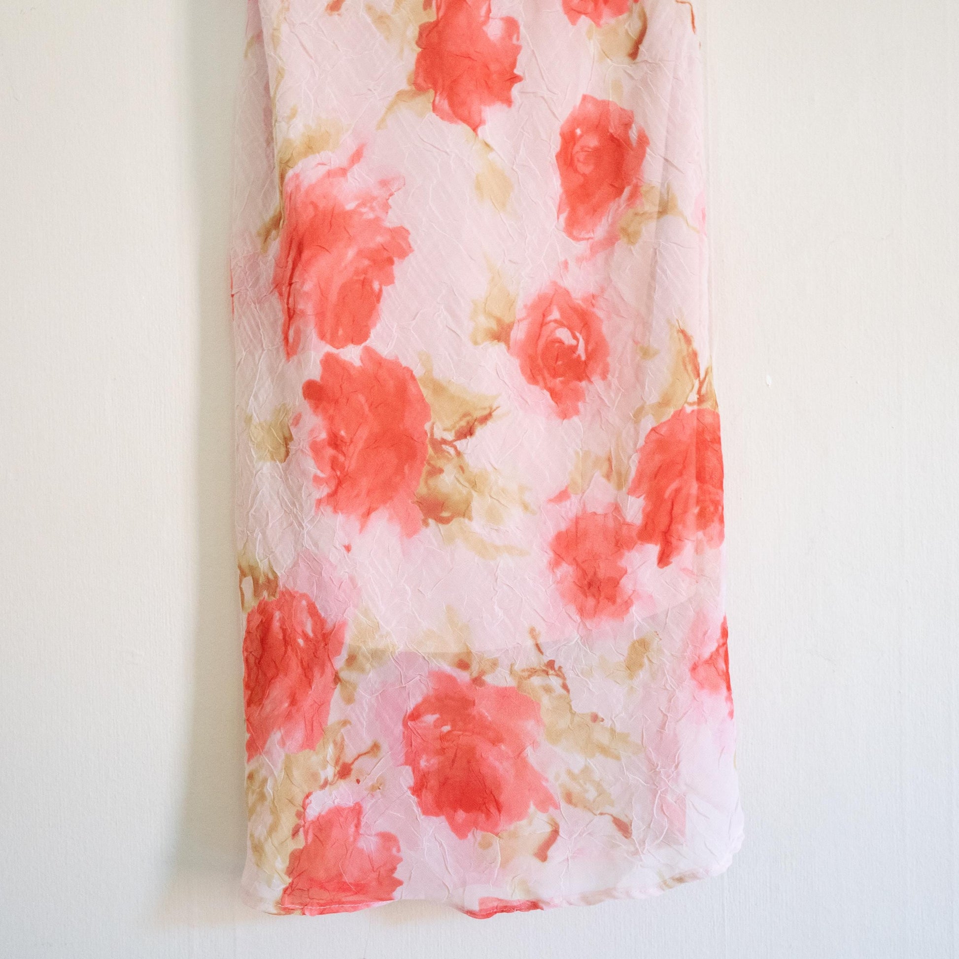 Vintage 90s Pink Floral Crinkle Party Dress - Small | Boho Sleeveless Summer Fairy Sundress