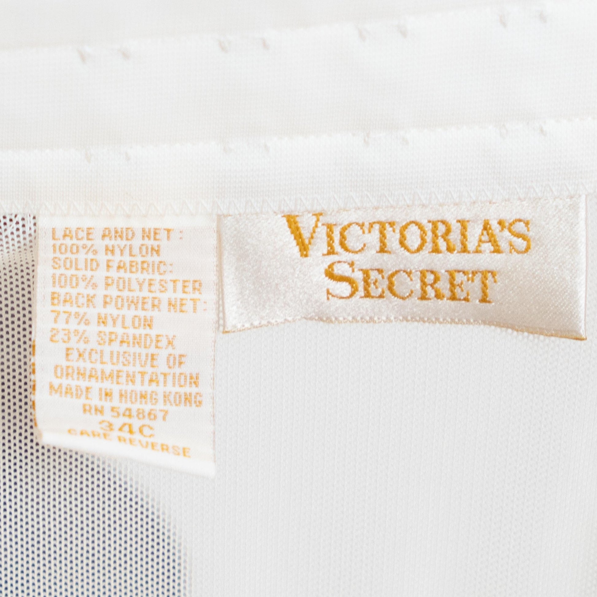 Vintage 90s Victoria's Secret Bridal Bustier Babydoll - 34C | Sheer White Wedding Garter Lingerie