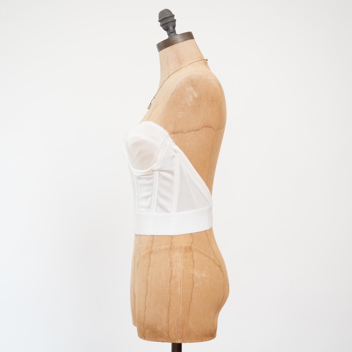 Vintage 80s White Satin Bustier - 34C | Lingerie Corset Top