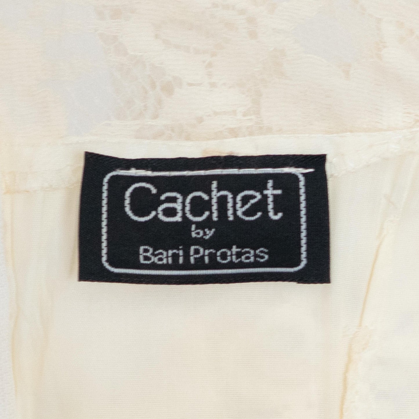 Vintage 80s Cachet by Bari Protas Ivory Lace Wedding Dress - Medium | Drop Waist Puff Sleeve Bridal Gown