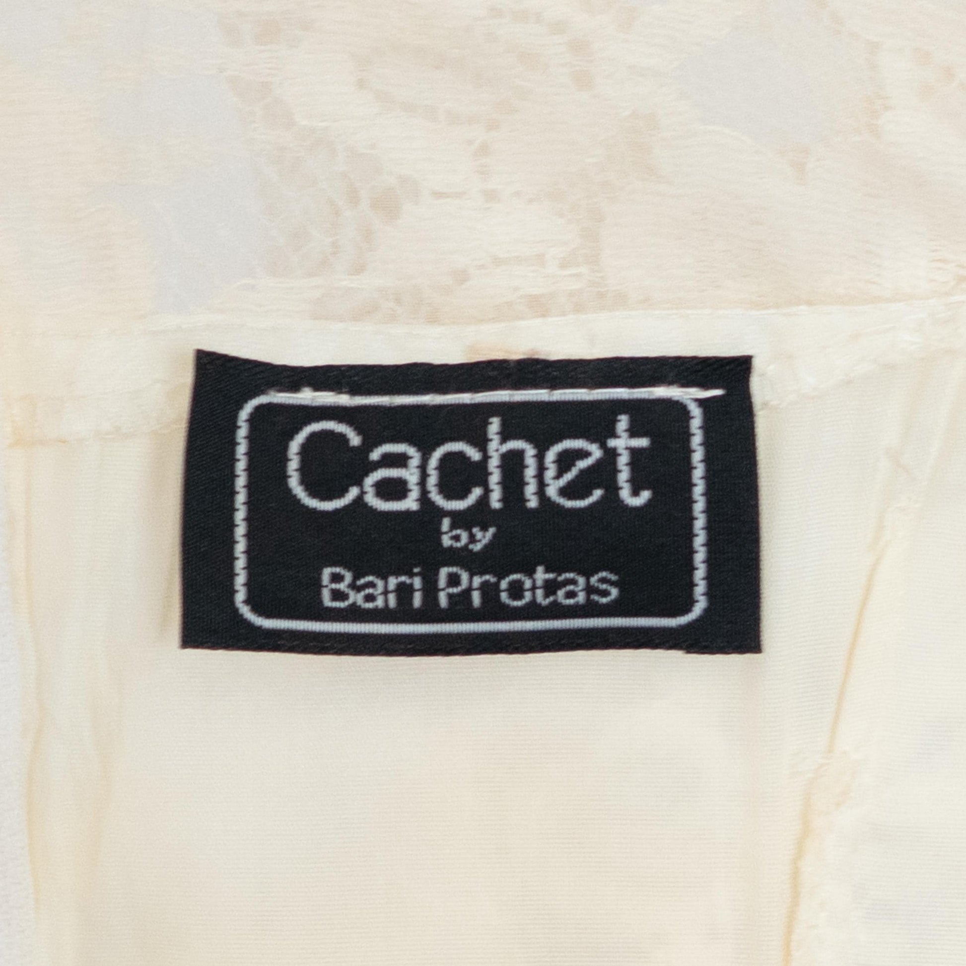 Vintage 80s Cachet by Bari Protas Ivory Lace Wedding Dress - Medium | Drop Waist Puff Sleeve Bridal Gown