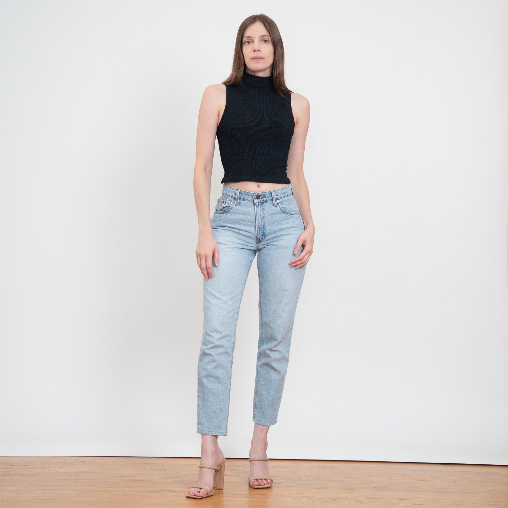 Vintage 90s Levi's 550 High Waist Jeans - Small, 27" Waist | Light Wash Denim Slim Mom Jeans