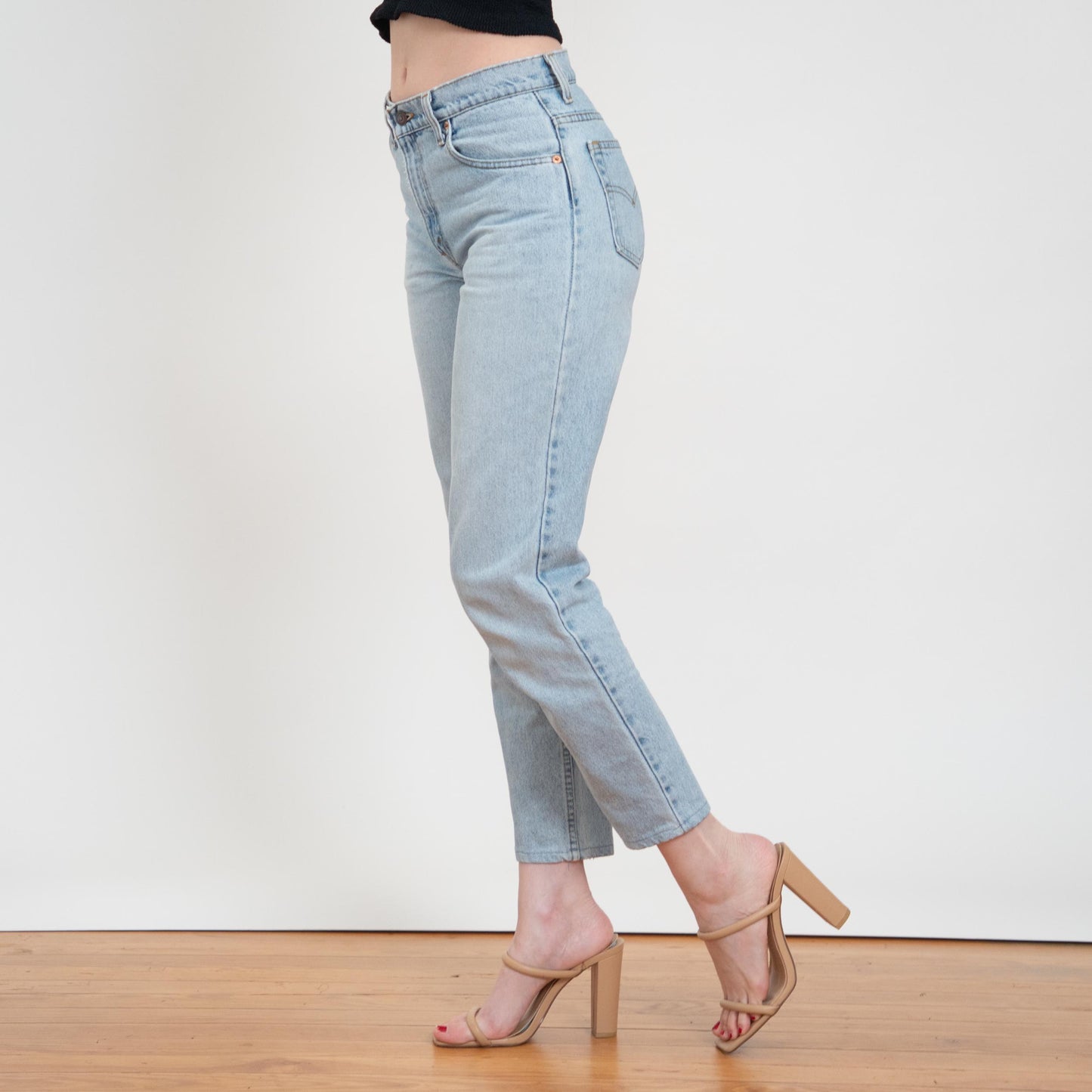Vintage 90s Levi's 550 High Waist Jeans - Small, 27" Waist | Light Wash Denim Slim Mom Jeans