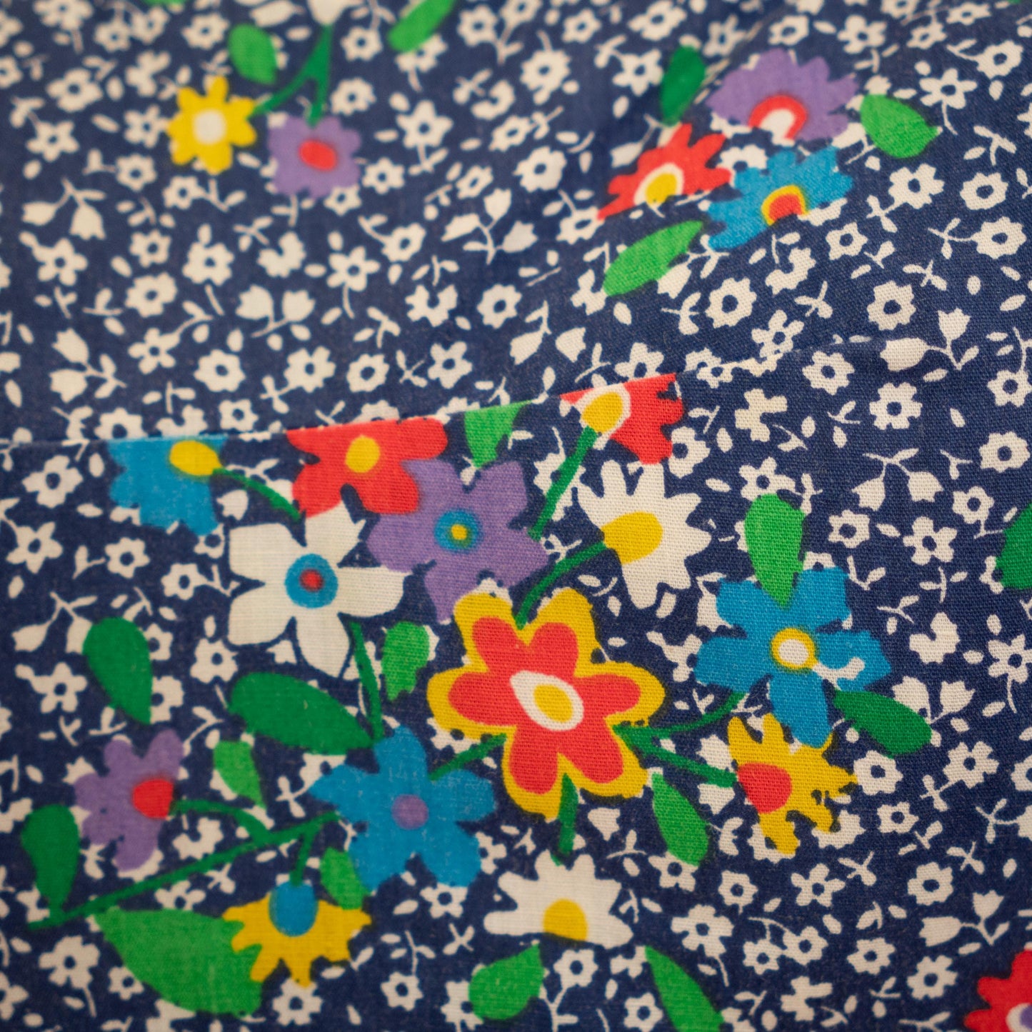 Vintage 60s 70s Blue Floral Romper Playsuit - Medium | Retro Pinup Swimsuit Sunsuit