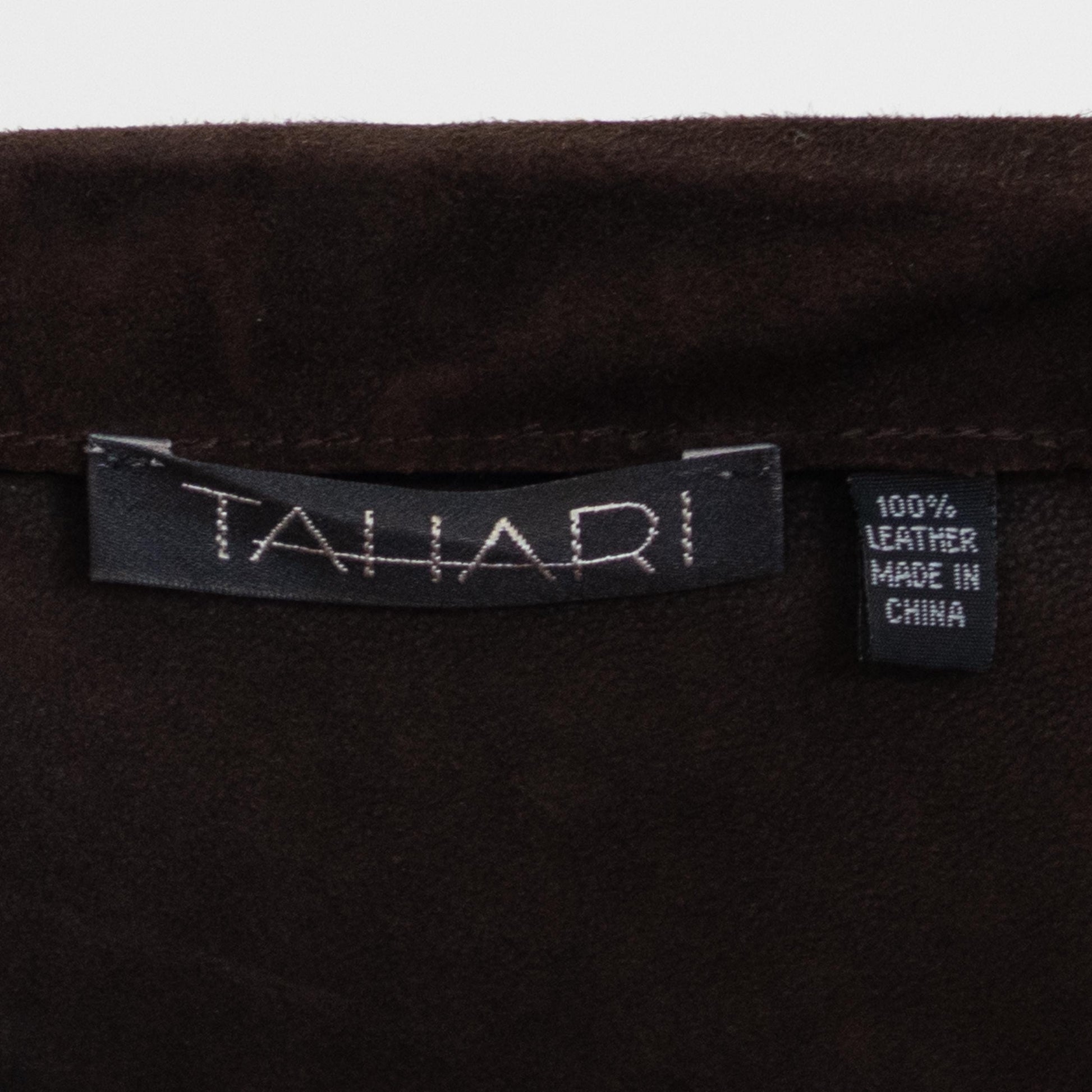 Vintage Y2K Elie Tahari Brown Suede Strapless Mini Dress - Size 6 | Espresso Leather Party Dress