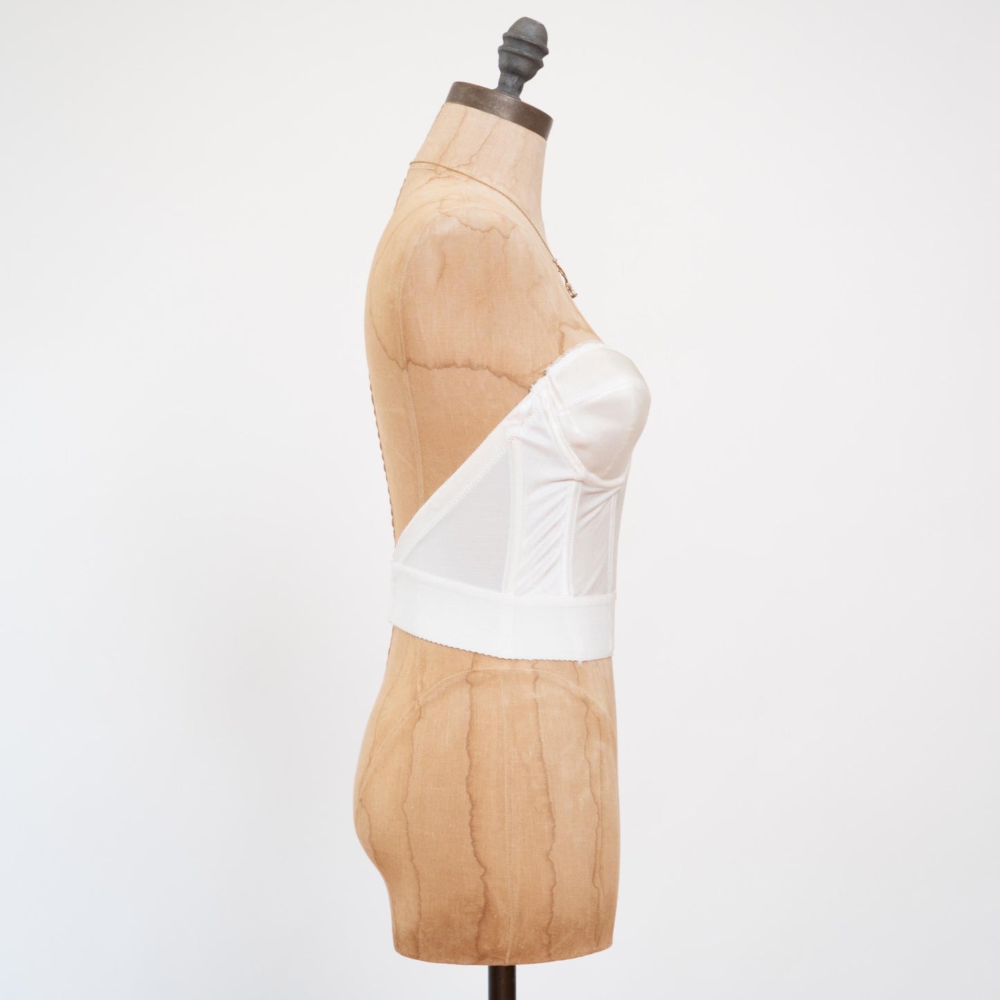 Vintage 80s White Satin Bustier - 34C | Lingerie Corset Top
