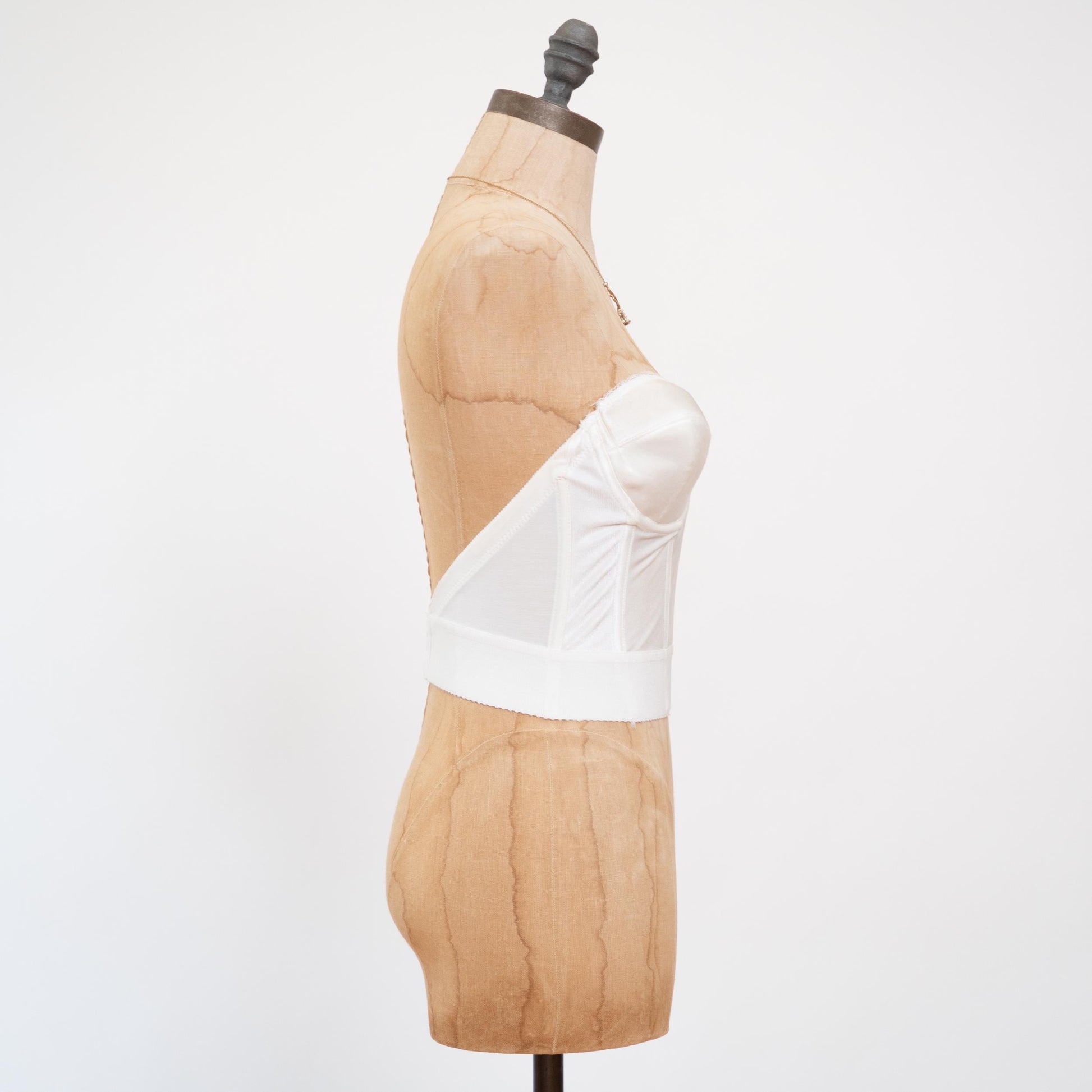 Vintage 80s White Satin Bustier - 34C | Lingerie Corset Top