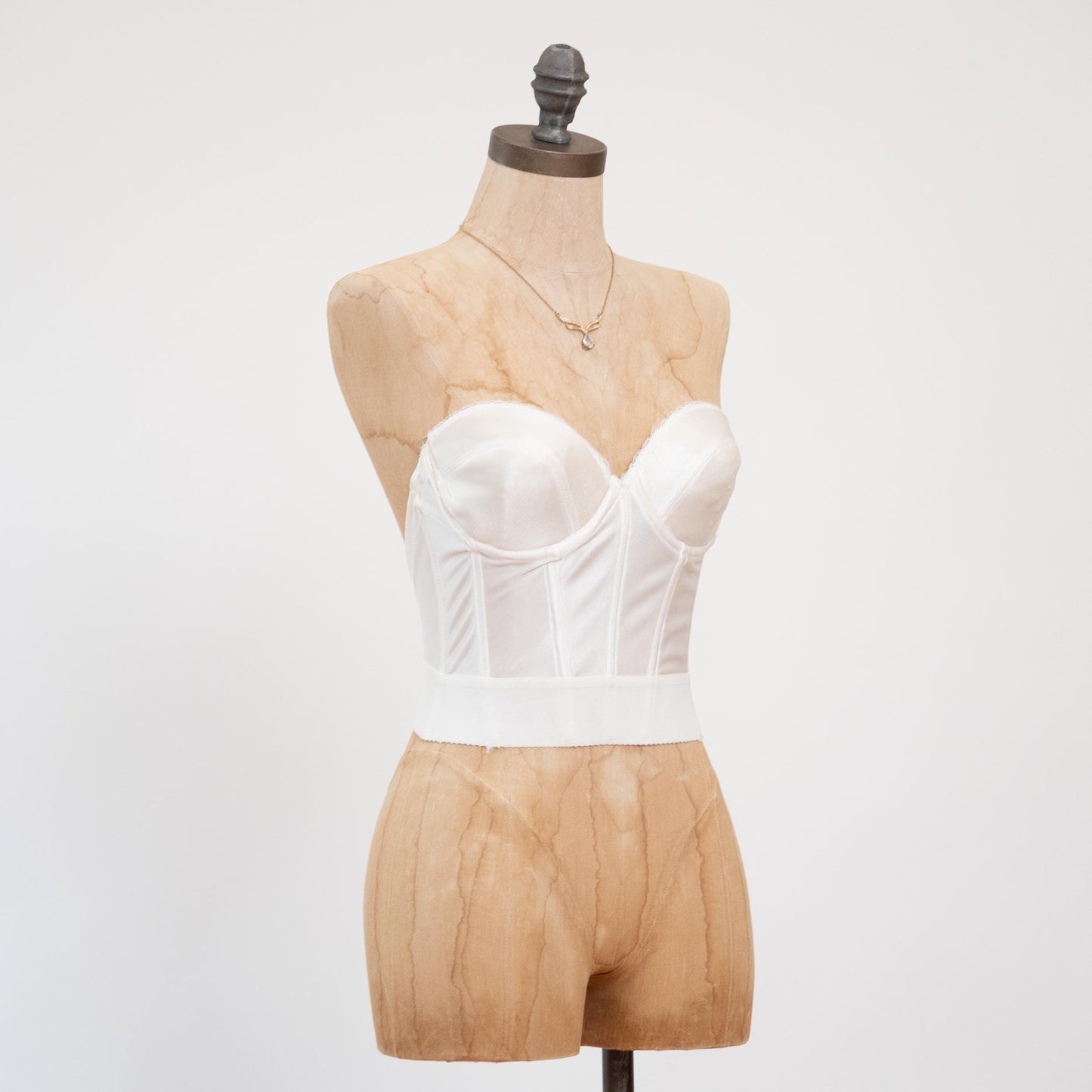Vintage 80s White Satin Bustier - 34C | Lingerie Corset Top