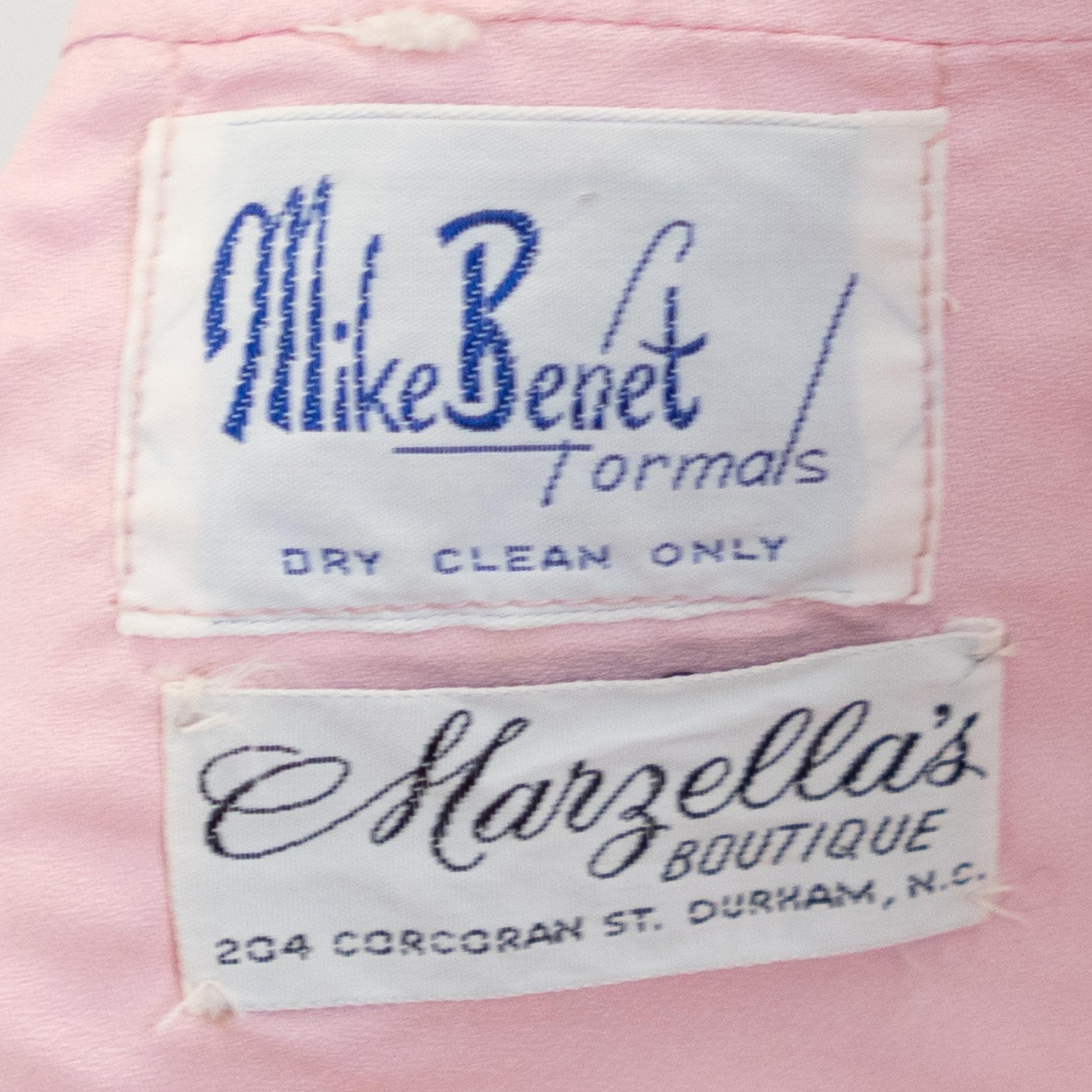 Vintage 70s Mike Benet Hot Pink Chiffon & Sequin Gown - Medium | Formal Low Back Prom Dress