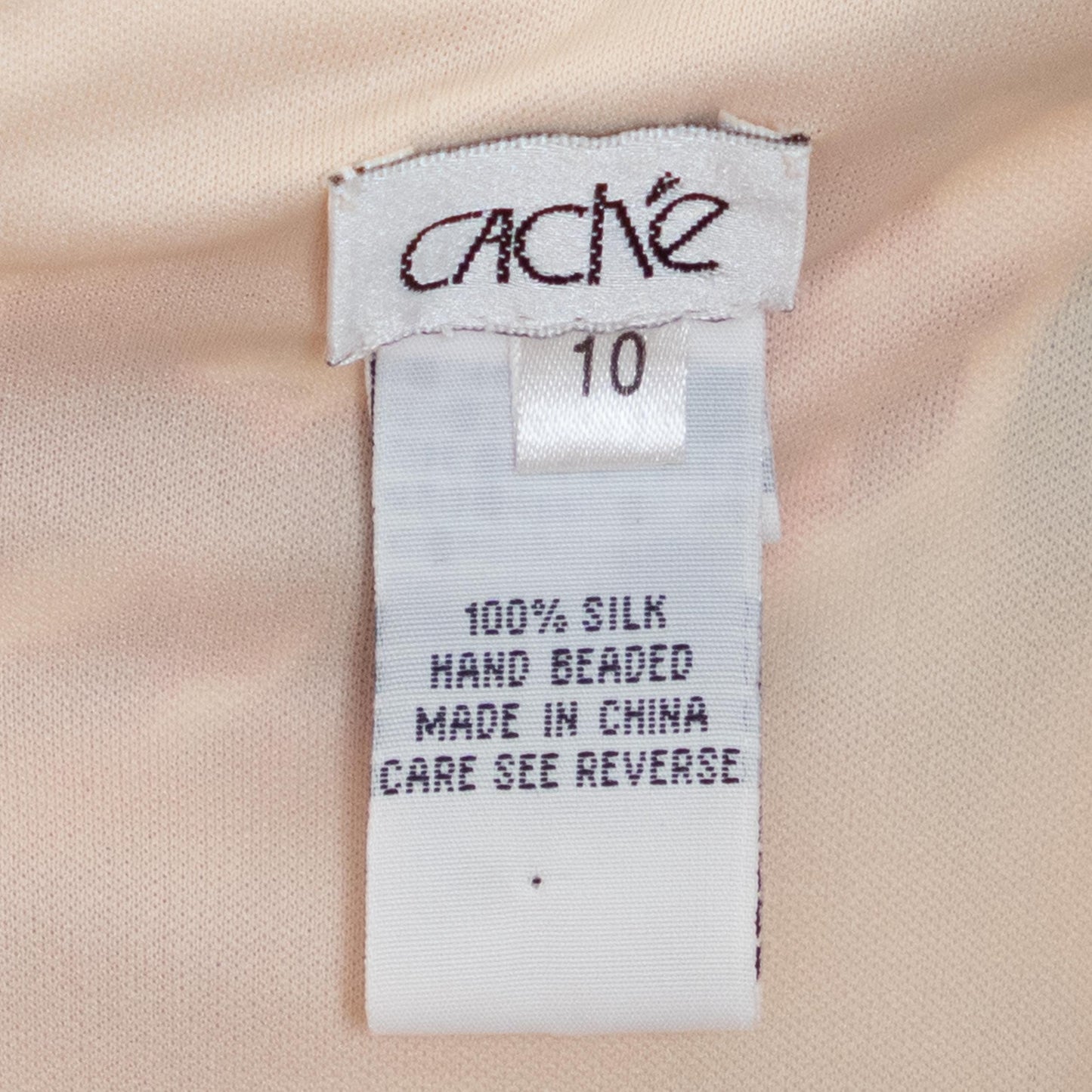 Vintage Y2K Cache Champagne Floral Silk Beaded Gown - Medium | Formal Maxi Prom Party Dress, Wedding Guest Dress