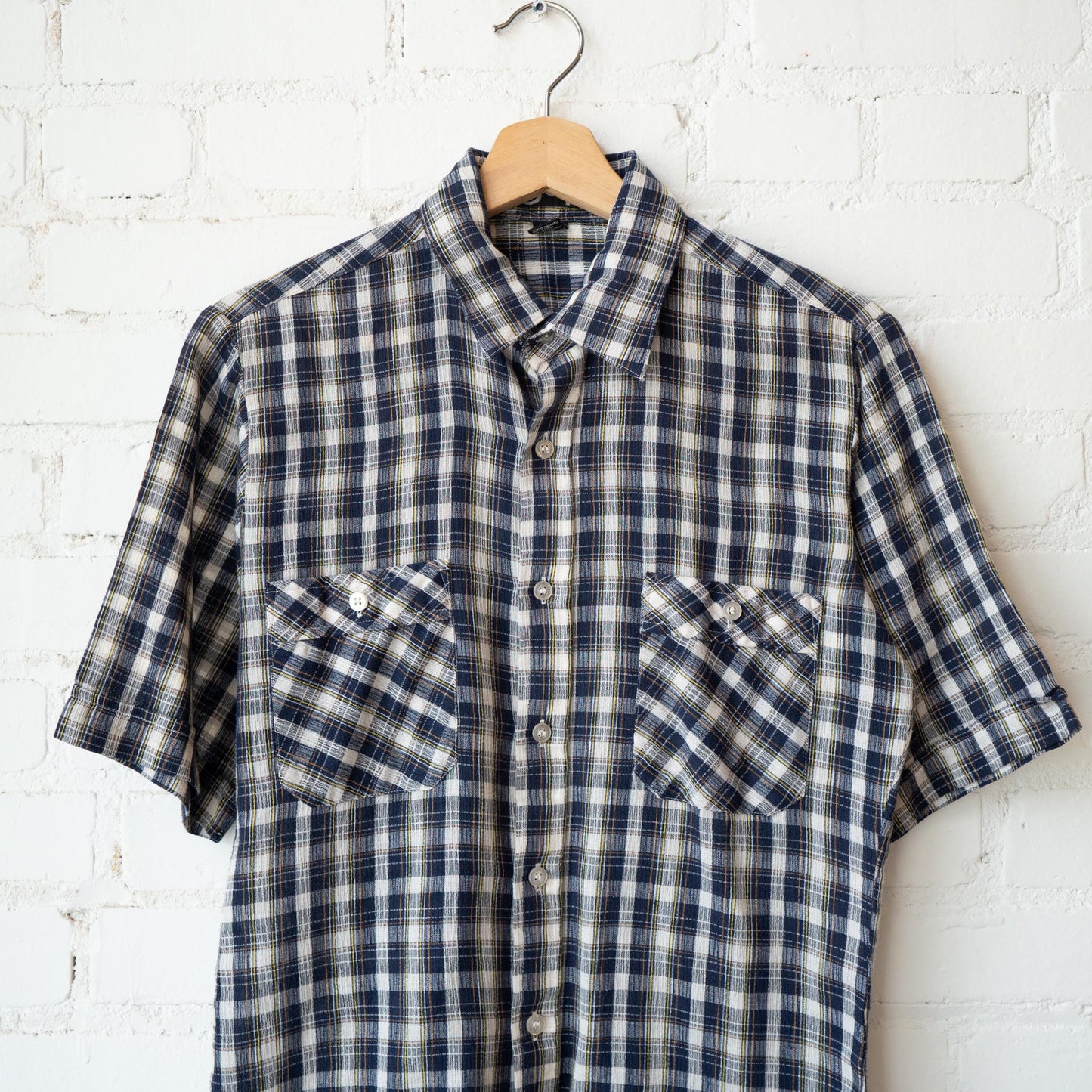 Vintage 80s Gap Plaid Gauzy Collared Shirt - Men's Medium