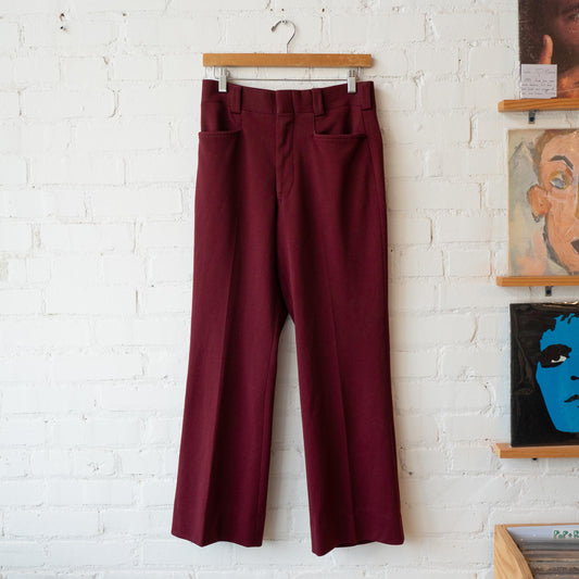 Vintage 70s Wine Red Trousers - 29x28 
