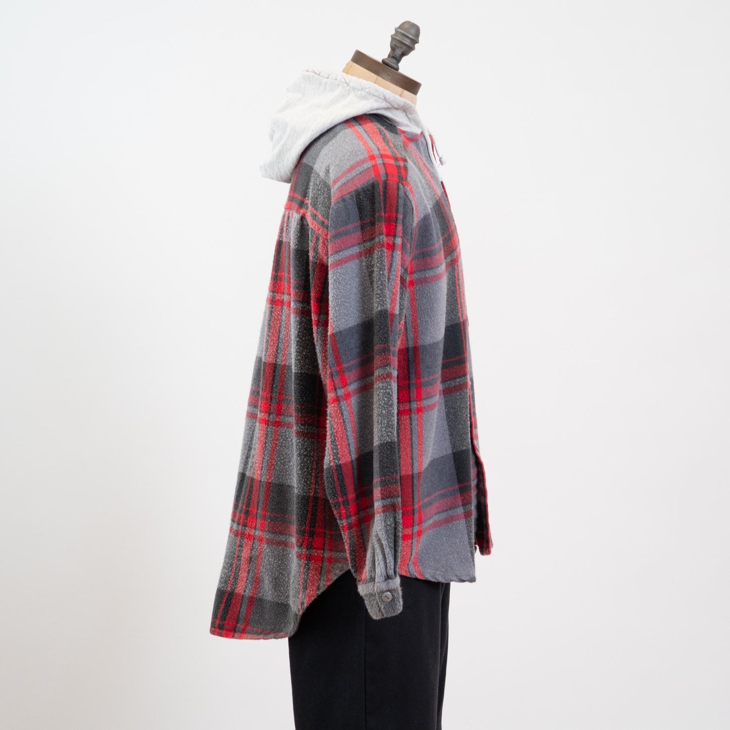 Vintage 90s Grunge Plaid Hoodie - Large