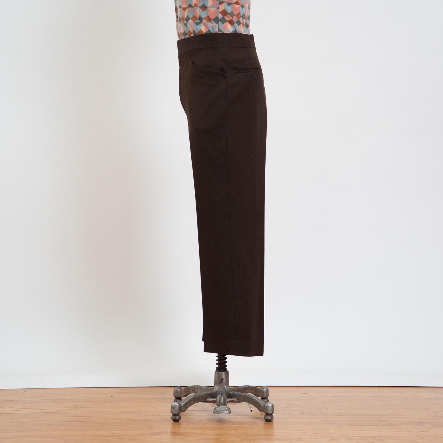 Vintage 70s Haggar Dark Brown Slacks - 36x28 | Polyester High Waisted Trousers