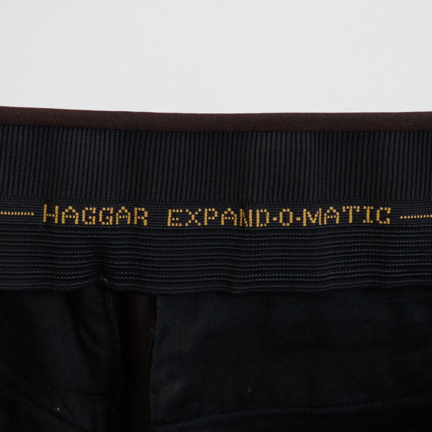 Vintage 70s Haggar Dark Brown Slacks - 36x28 | Polyester High Waisted Trousers