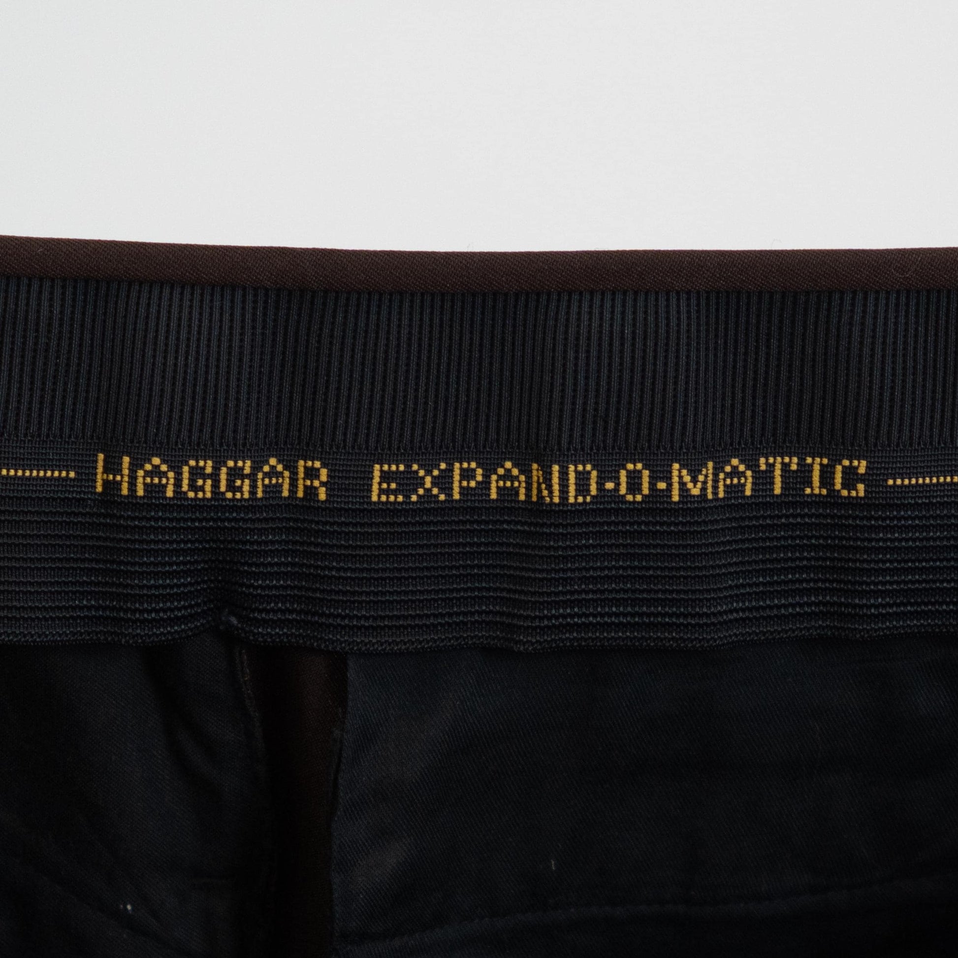 Vintage 70s Haggar Dark Brown Slacks - 36x28 | Polyester High Waisted Trousers