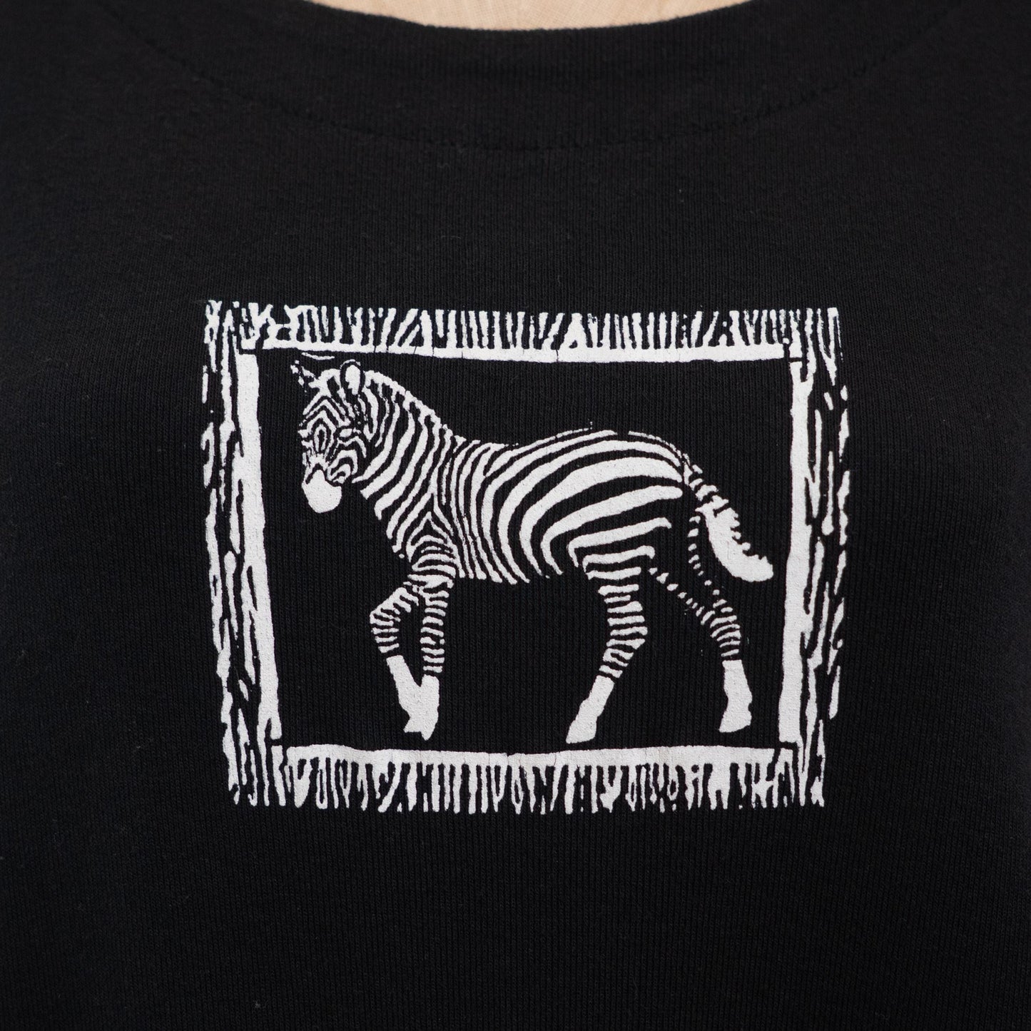 Vintage 90s Zebra Graphic T Shirt Dress - Large | Black & White Oversized Maxi Sundress