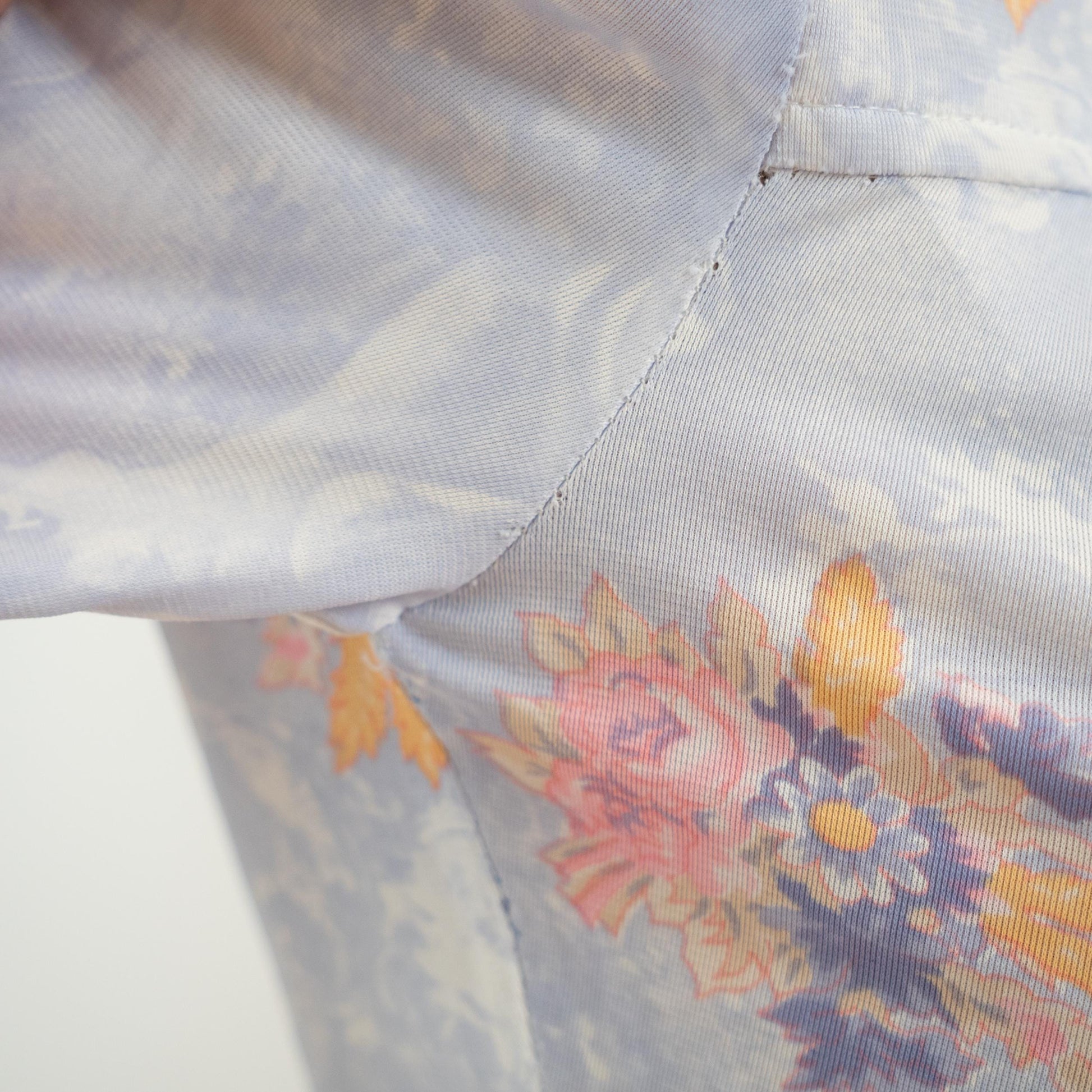 Vintage 70s Pastel Blue Floral Dog Ear Collar Shirtdress - XXS | Long Sleeve Fit & Flare Mini Dress