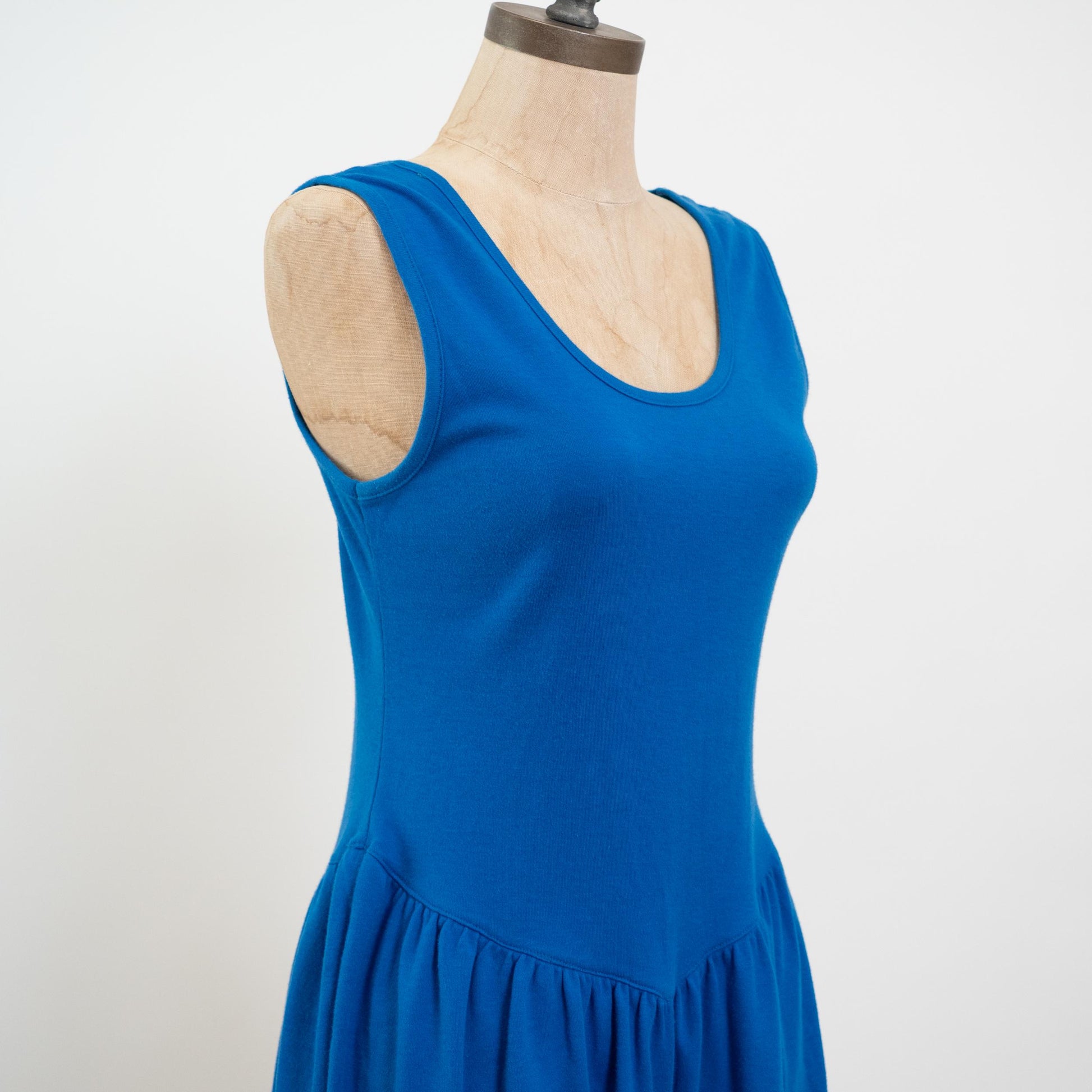 Vintage 80s Blue Lounge Romper - Medium | Basque Waist Sleeveless Playsuit