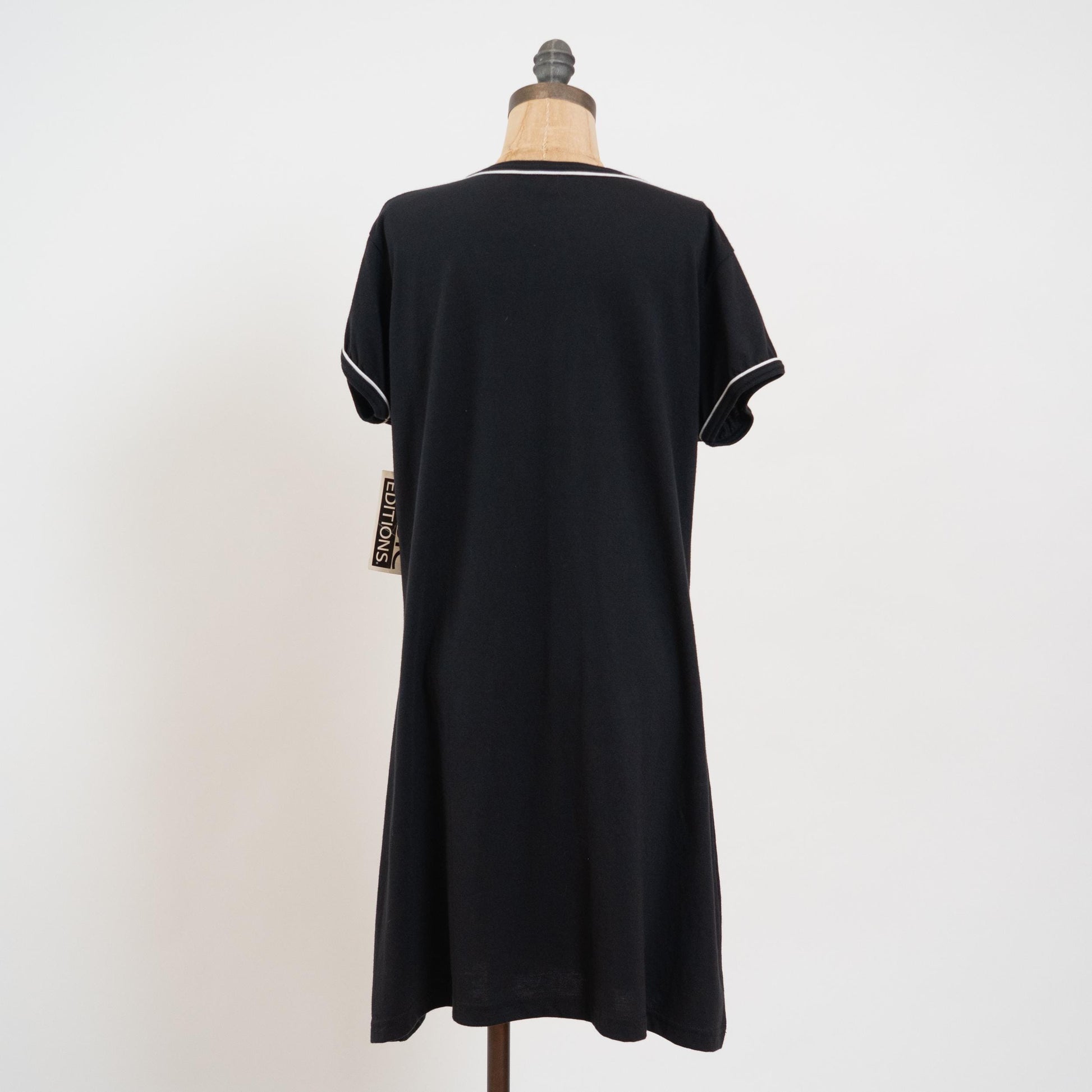 Vintage 90s Black Ringer T Shirt Dress NWT