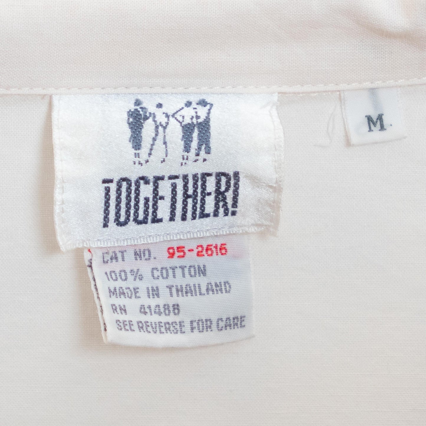 Vintage 80s Boho White Cotton Patchwork Shirt - Medium | Long Sleeve Button Up Collared Blouse