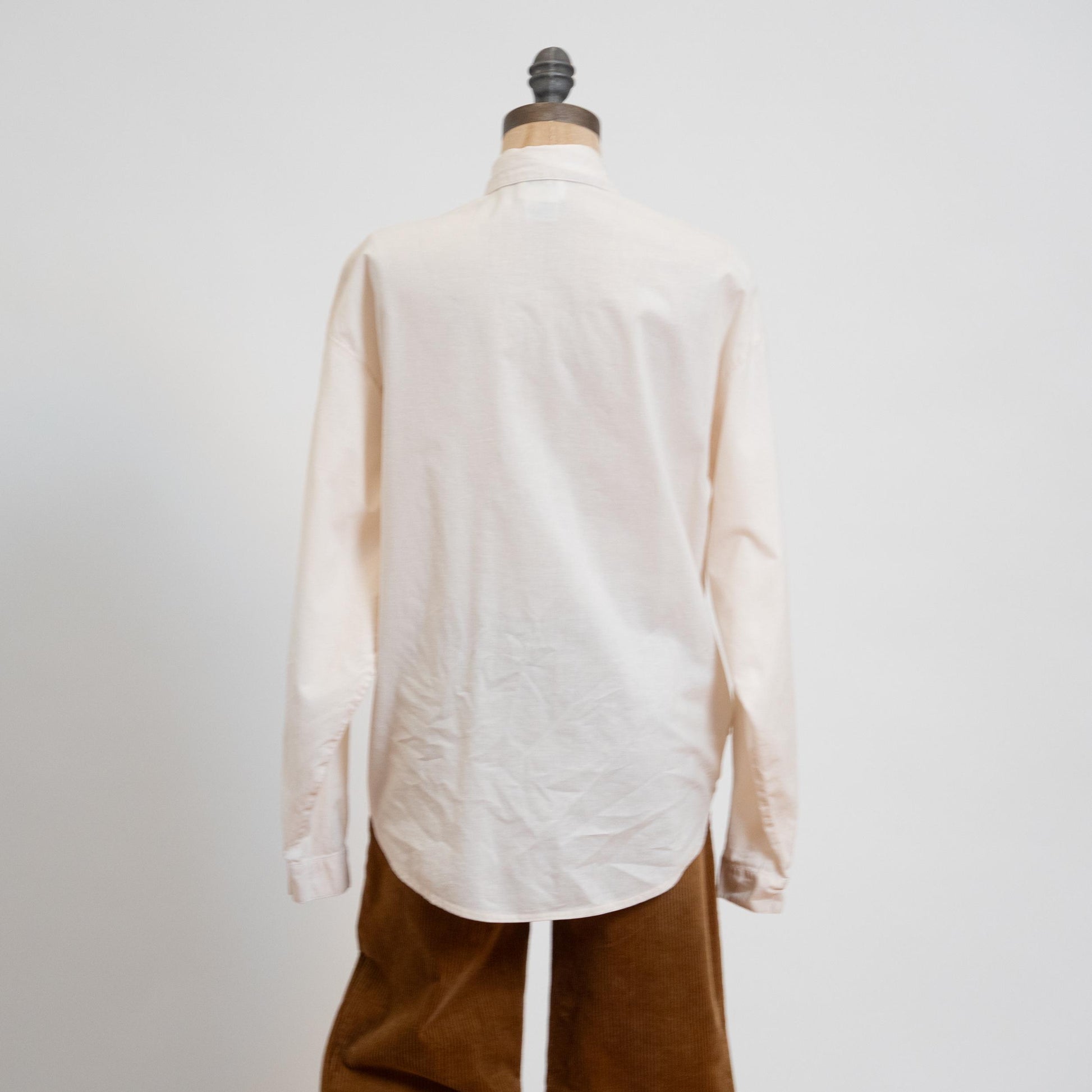 Vintage 80s Boho White Cotton Patchwork Shirt - Medium | Long Sleeve Button Up Collared Blouse
