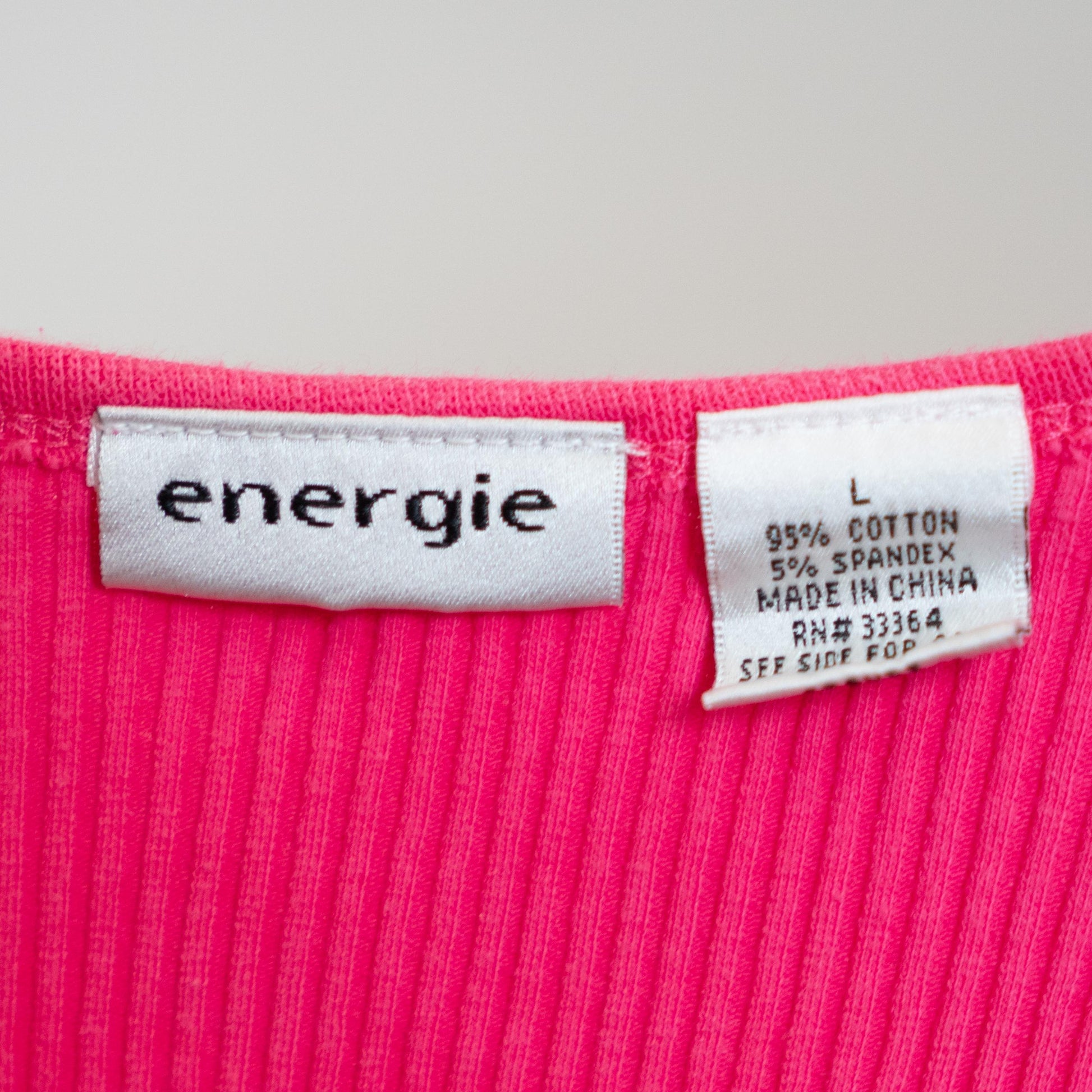 Vintage 90s Hot Pink Ribbed Tank Top - Small Medium | Cotton Sleeveless Henley Tank