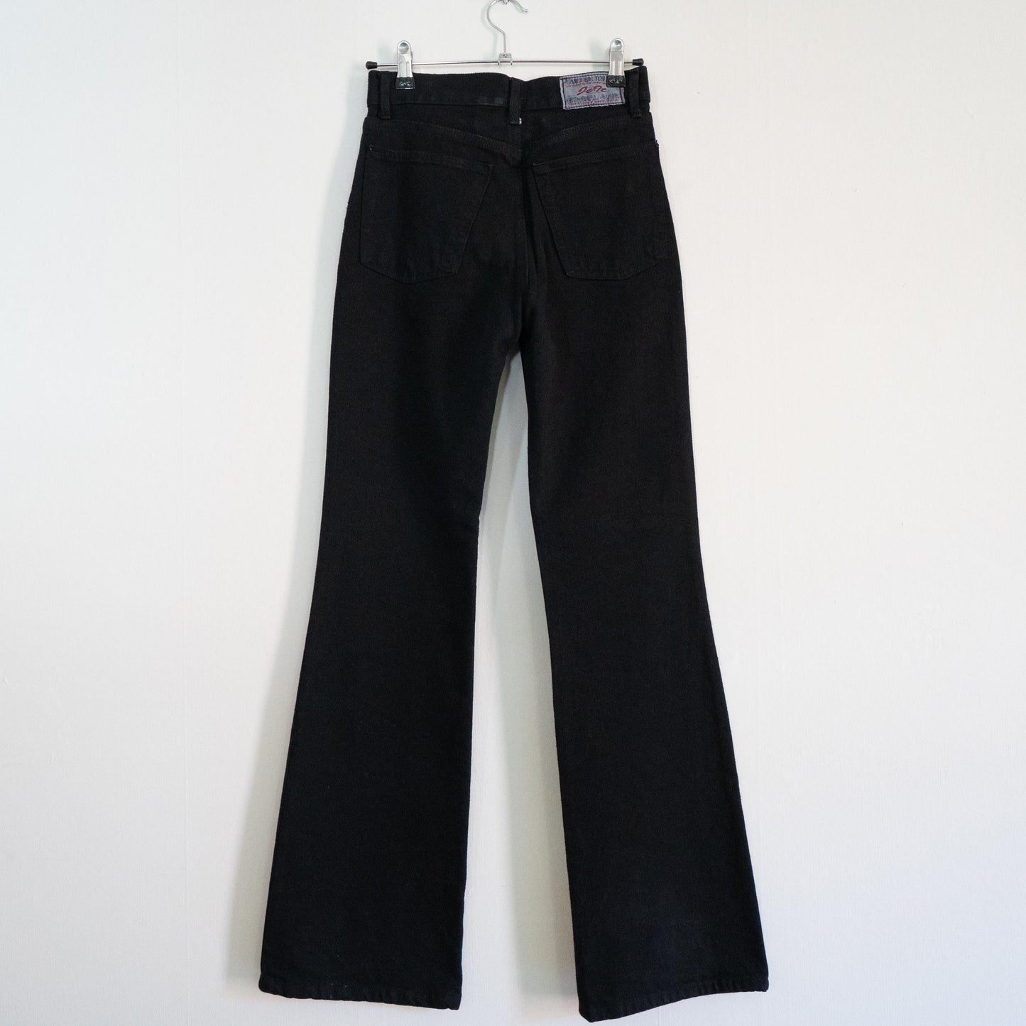 Vintage Y2K Black Floral Embroidered Flare Jeans - Extra Small | Boho High Waisted Denim