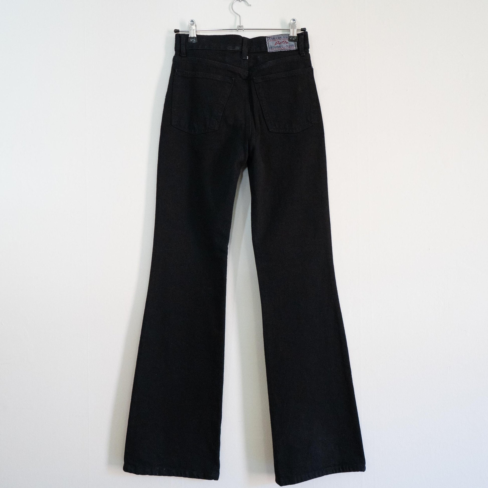 Vintage Y2K Black Floral Embroidered Flare Jeans - Extra Small | Boho High Waisted Denim