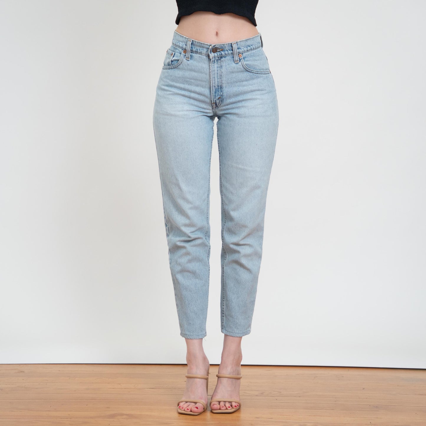 Vintage 90s Levi's 550 High Waist Jeans - Small, 27" Waist | Light Wash Denim Slim Mom Jeans