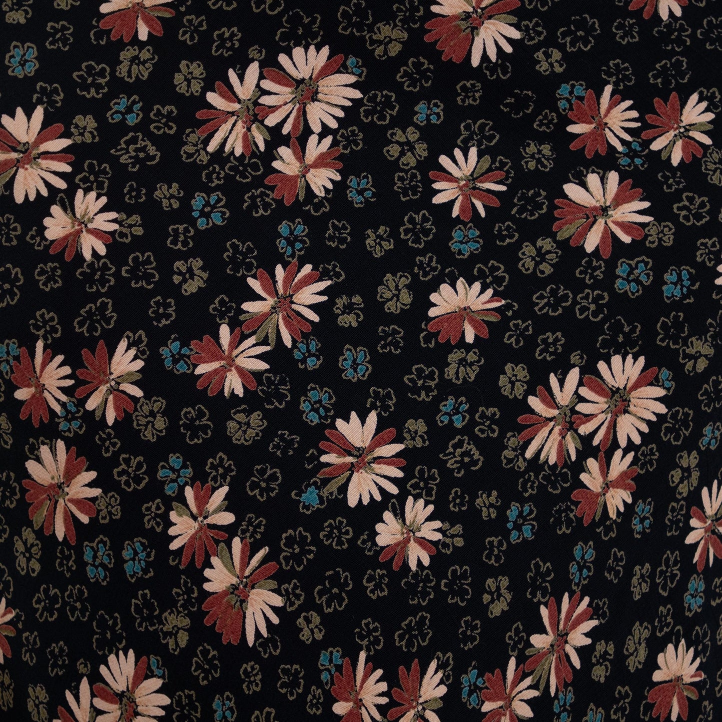 Vintage 90s Black Floral Mid Rise Maxi Skirt - Small | Boho Bias Cut Long Summer Skirt