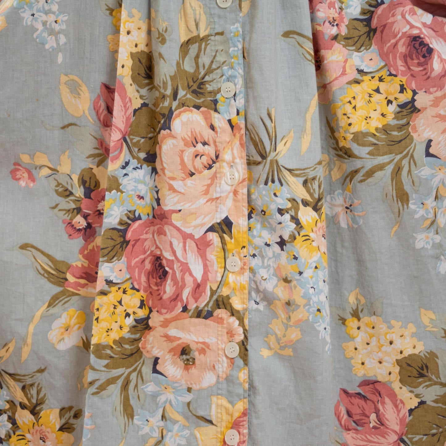Vintage 90s Sage Floral Country Store Midi Skirt - Medium
