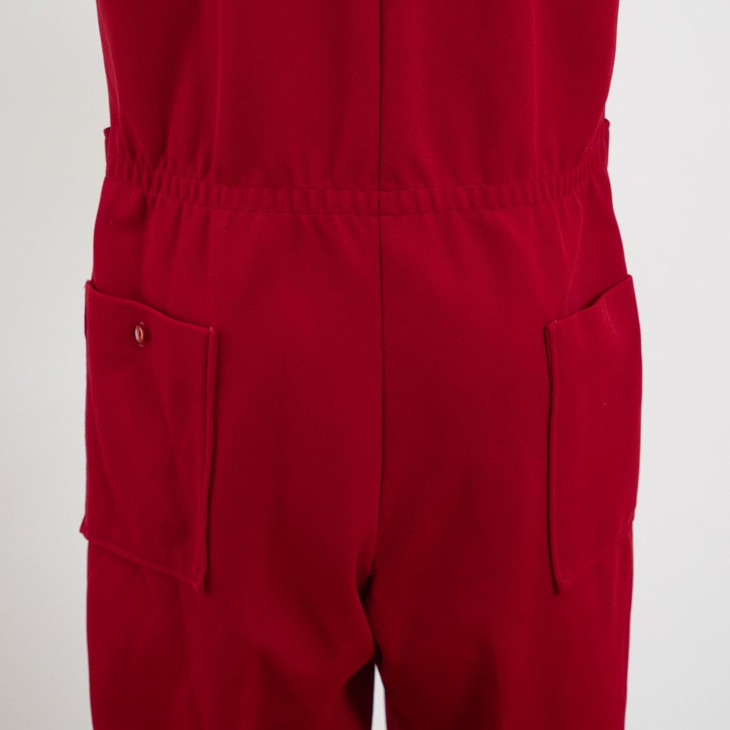 Vintage 70s Wine Red Flared Jumpsuit - Large