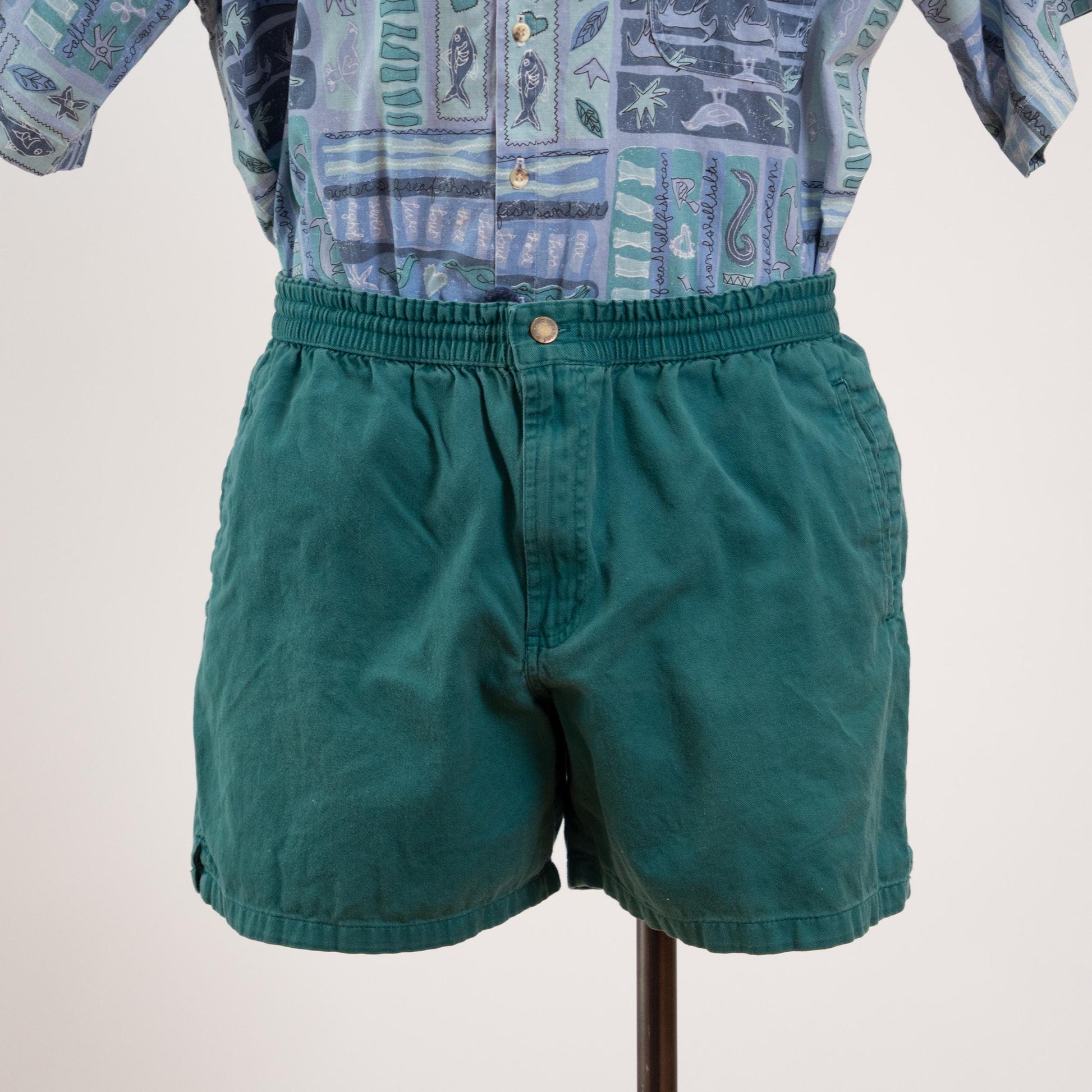 Vintage 90s Teal Green Catalina Shorts - Medium