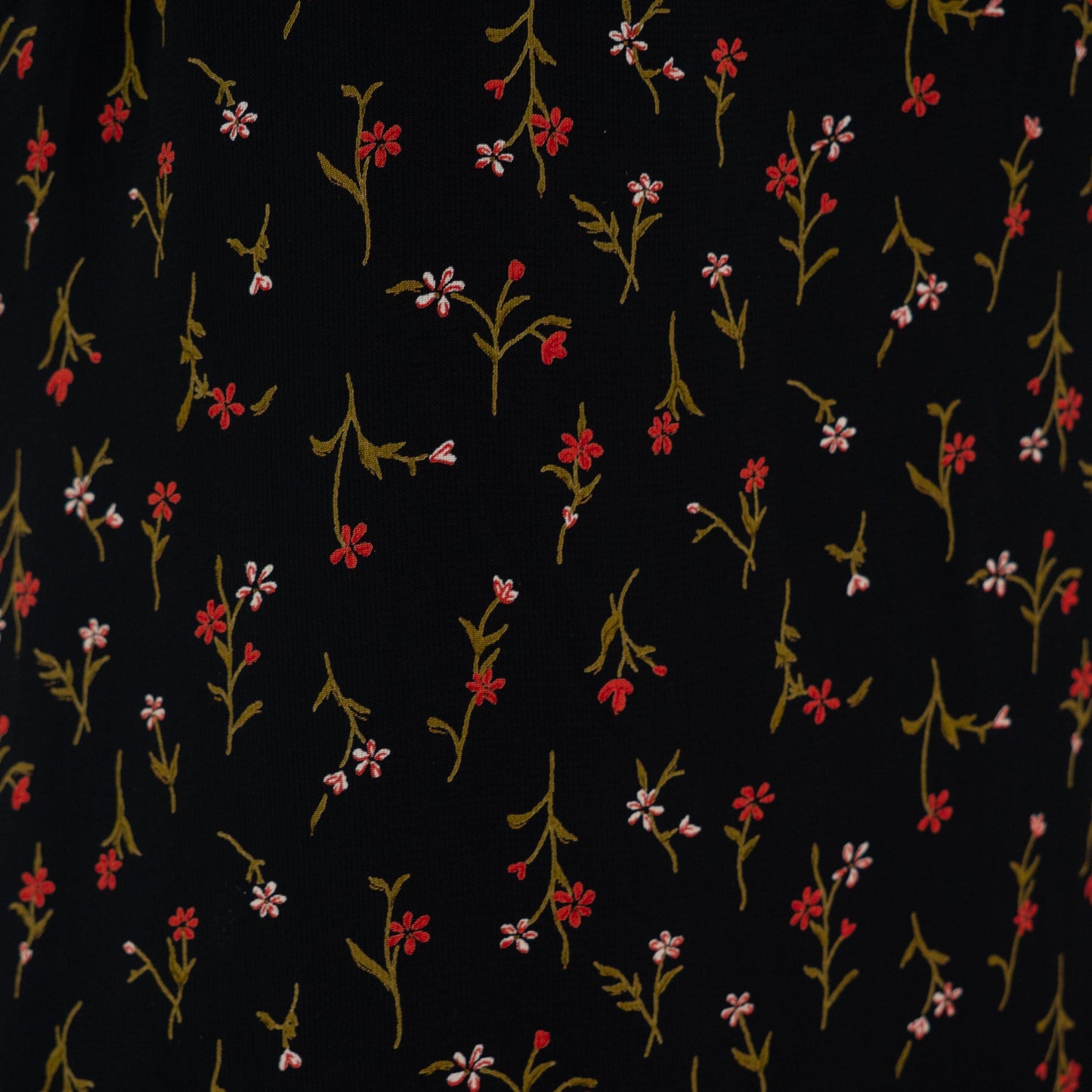 Vintage 90s Black Wildflower Floral Party Dress - Medium | Ruffle Trim Bias Cut Mini Dress