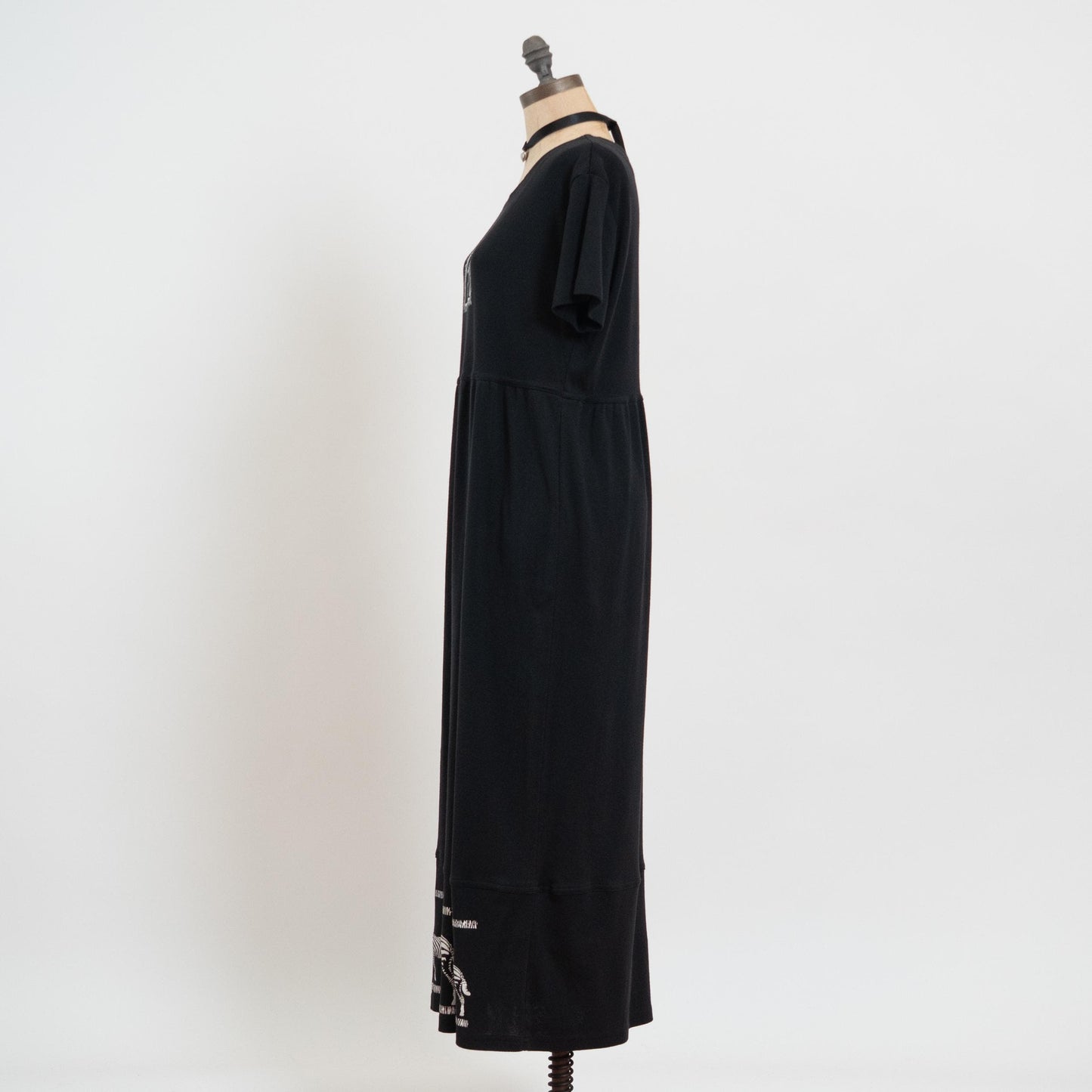 Vintage 90s Zebra Graphic T Shirt Dress - Large | Black & White Oversized Maxi Sundress