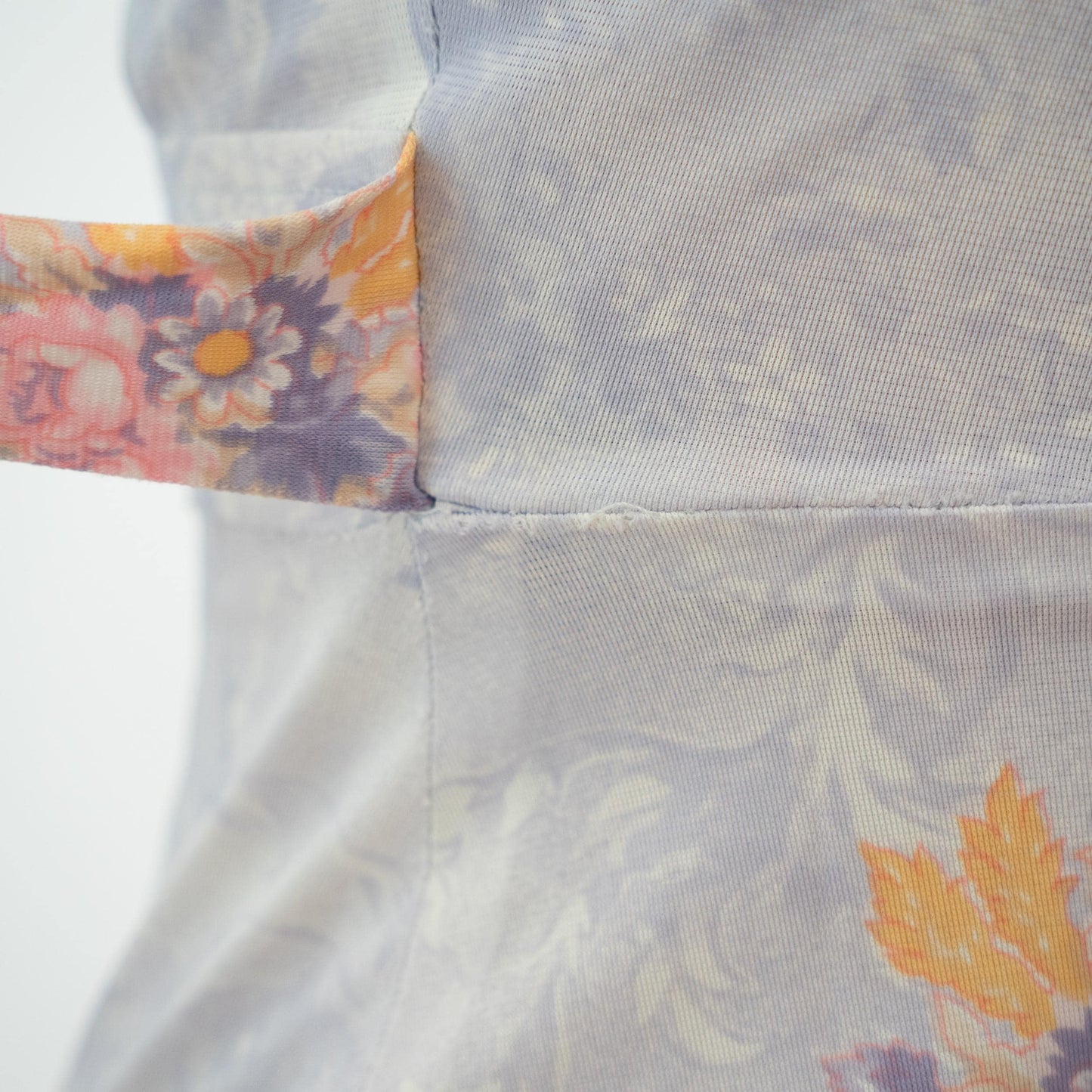 Vintage 70s Pastel Blue Floral Dog Ear Collar Shirtdress - XXS | Long Sleeve Fit & Flare Mini Dress