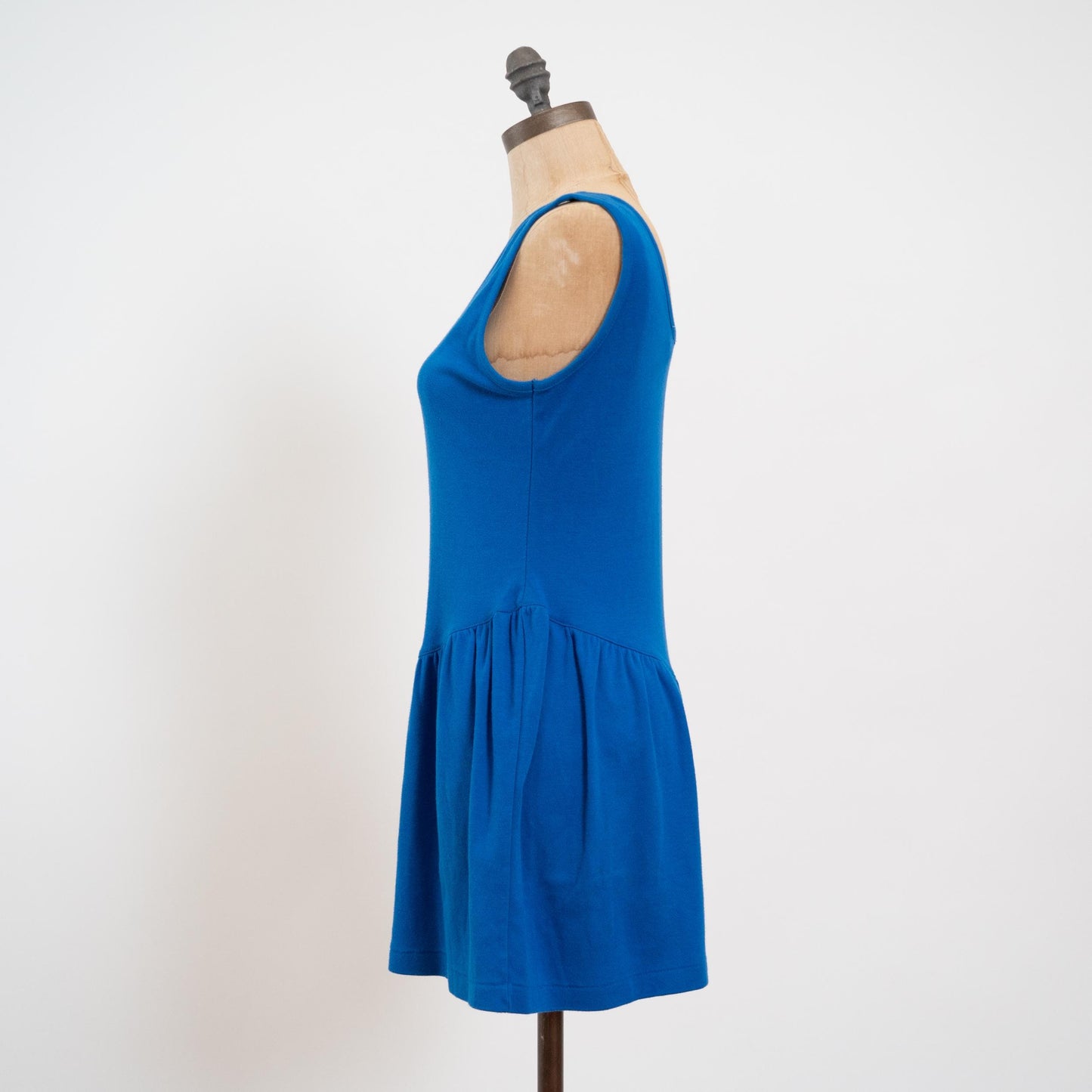 Vintage 80s Blue Lounge Romper - Medium | Basque Waist Sleeveless Playsuit