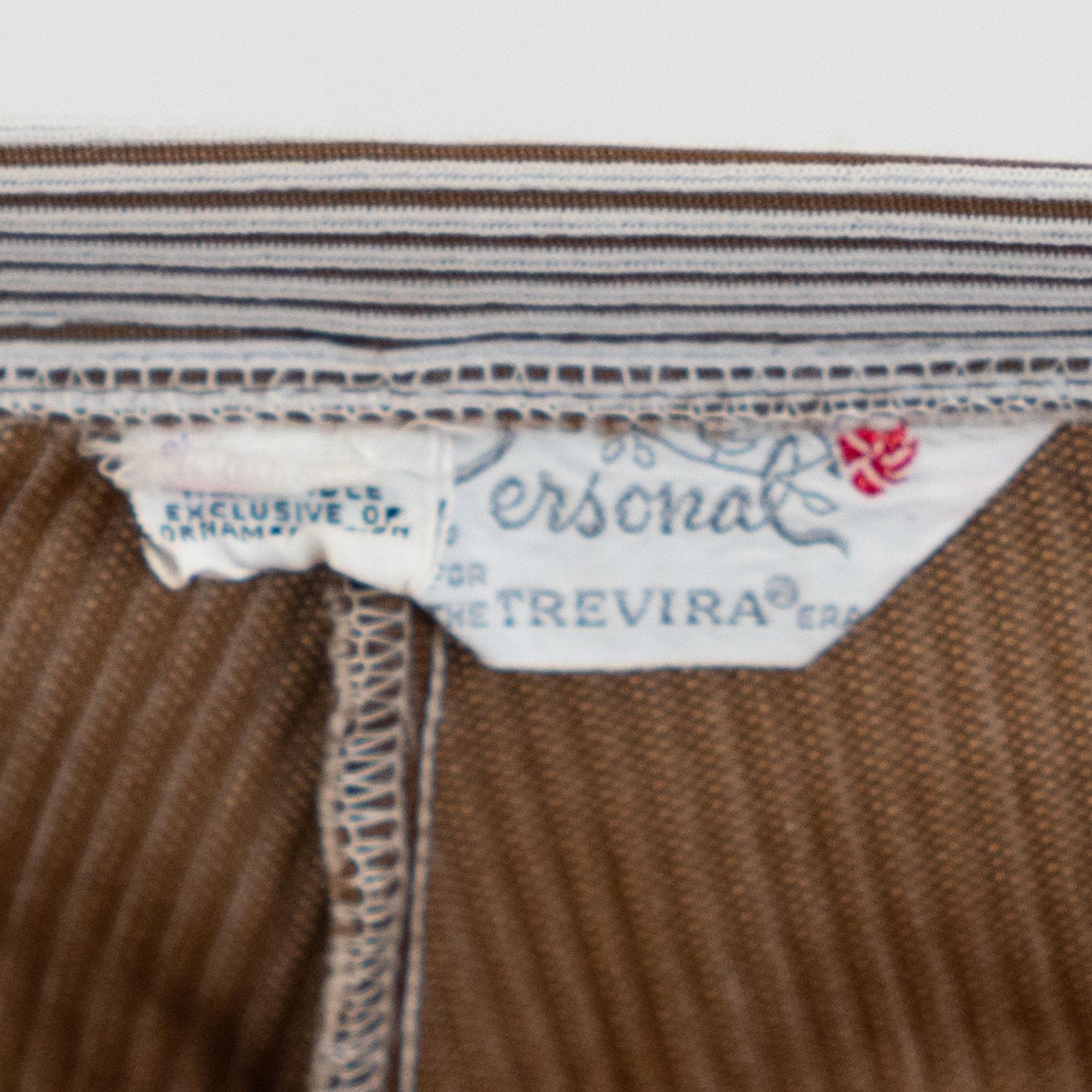 Vintage 70s Brown & White Pinstriped Mini Skort - Extra Small, 25" Waist | High Waisted A Line Wrap Skirt