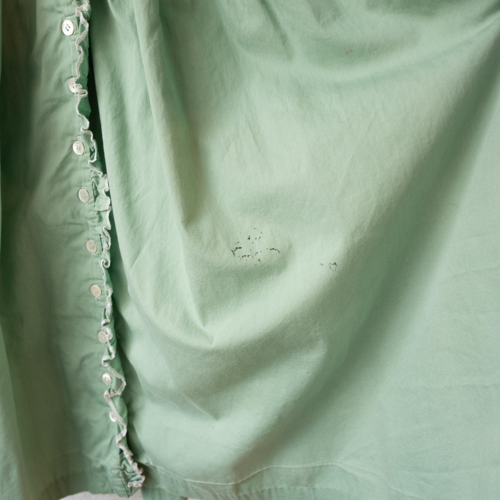 Vintage 1950s Mint Green Pastel Shirtdress - XXS | Retro 50s Sleeveless Midi Day Dress