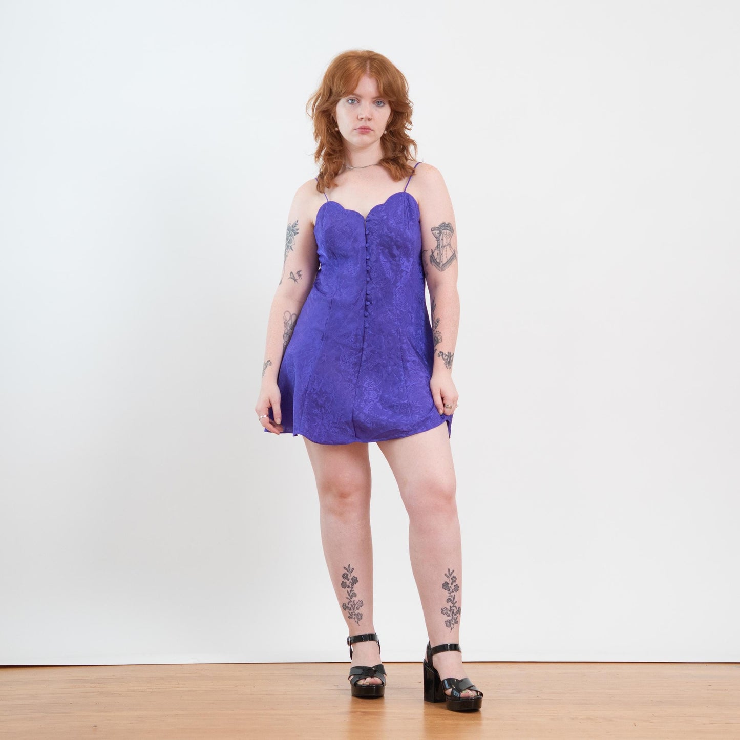 Vintage 90s Victoria’s Secret Royal Purple Mini Slip Dress - Medium