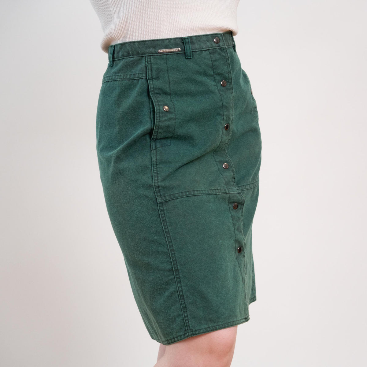 Vintage 80s Green Jean Jacket & Skirt Set - Medium to Large