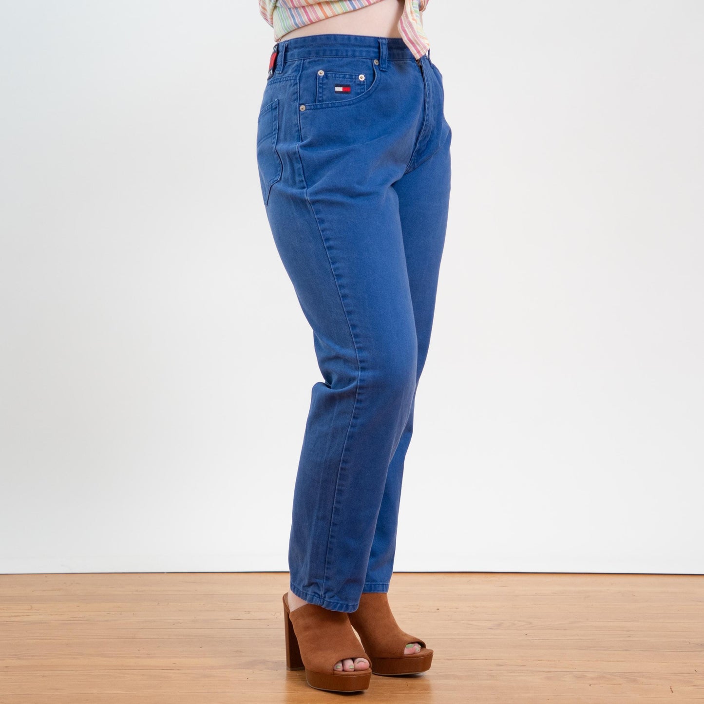 Vintage 90s Tommy Hilfiger Royal Blue High Waisted Jeans - Large, 32" Waist