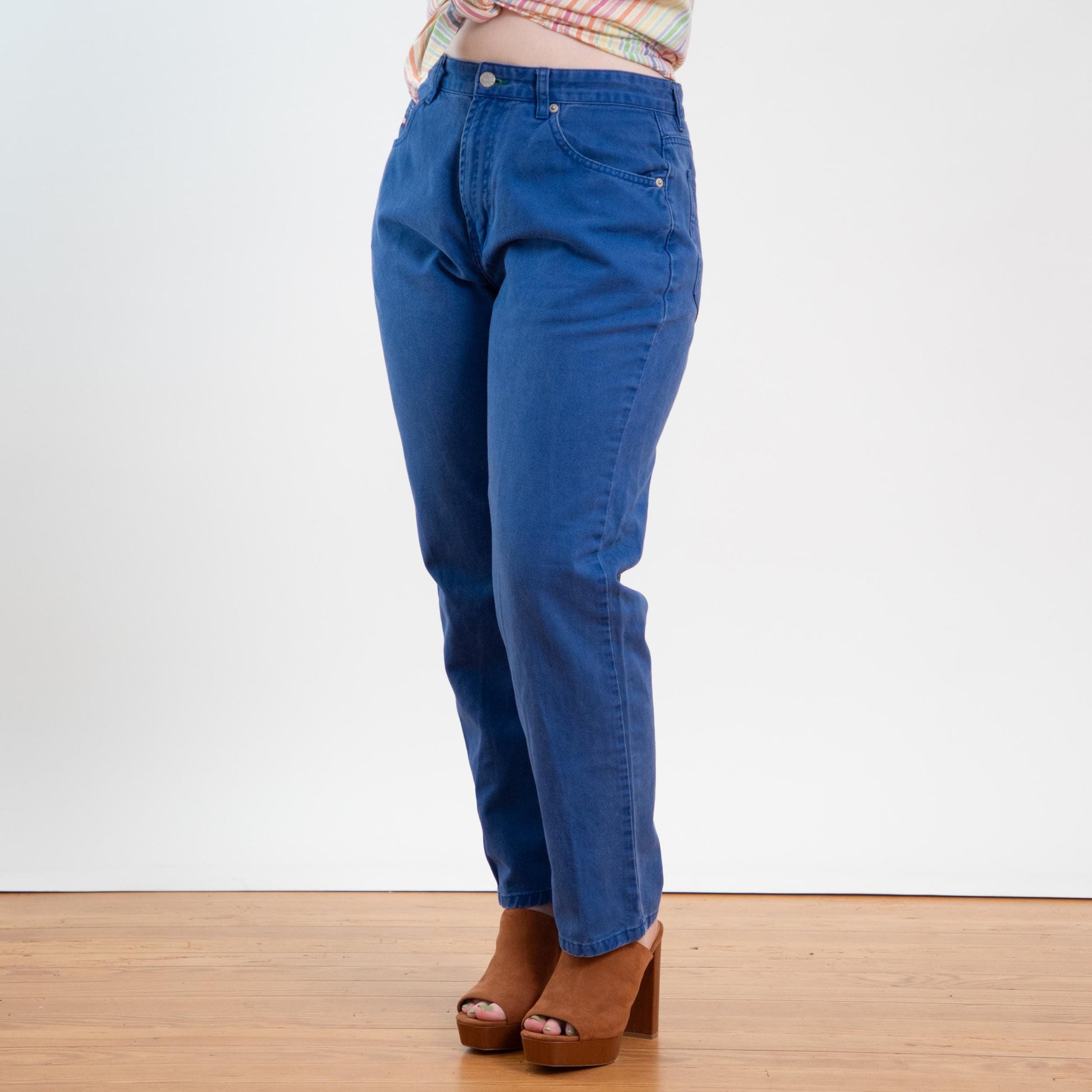 Vintage 90s Tommy Hilfiger Royal Blue High Waisted Jeans - Large, 32" Waist