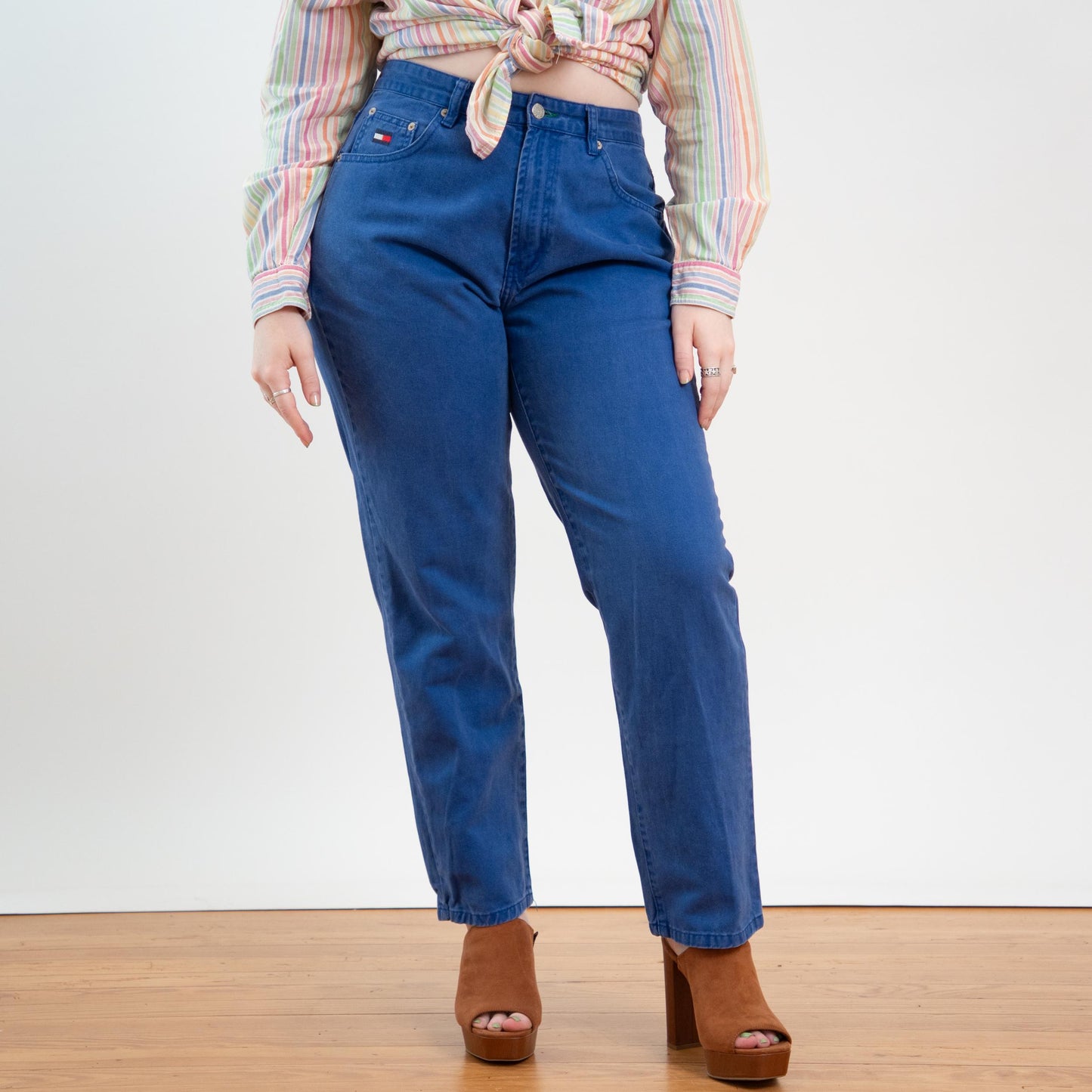 Vintage 90s Tommy Hilfiger Royal Blue High Waisted Jeans - Large, 32" Waist